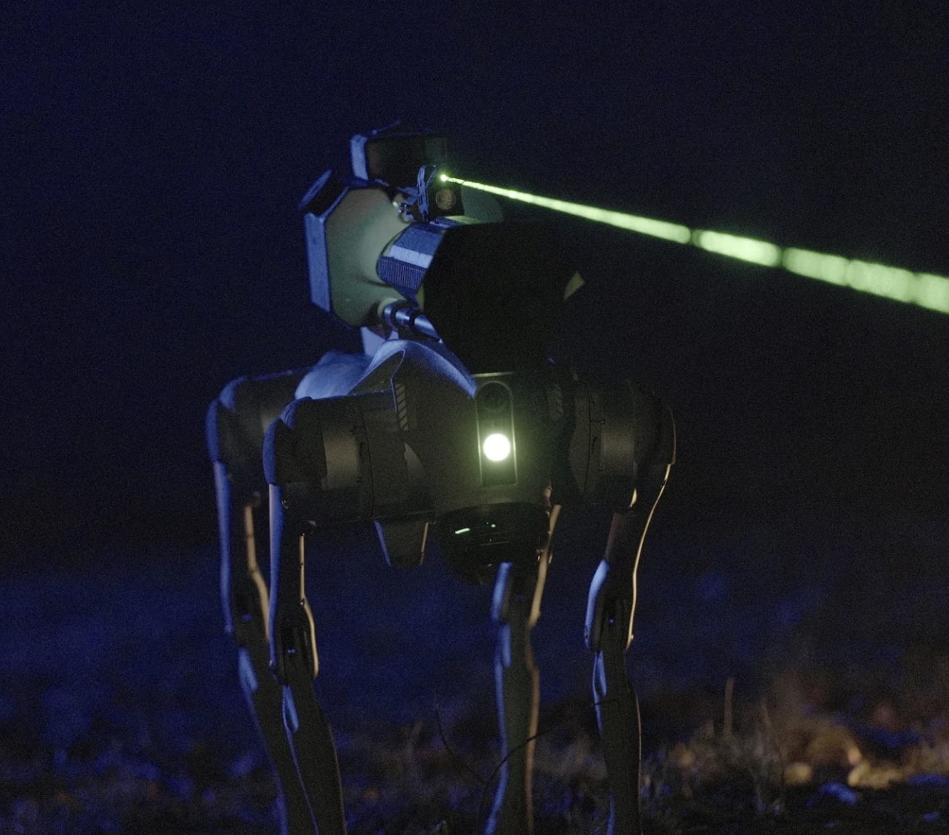robot dog night laser
