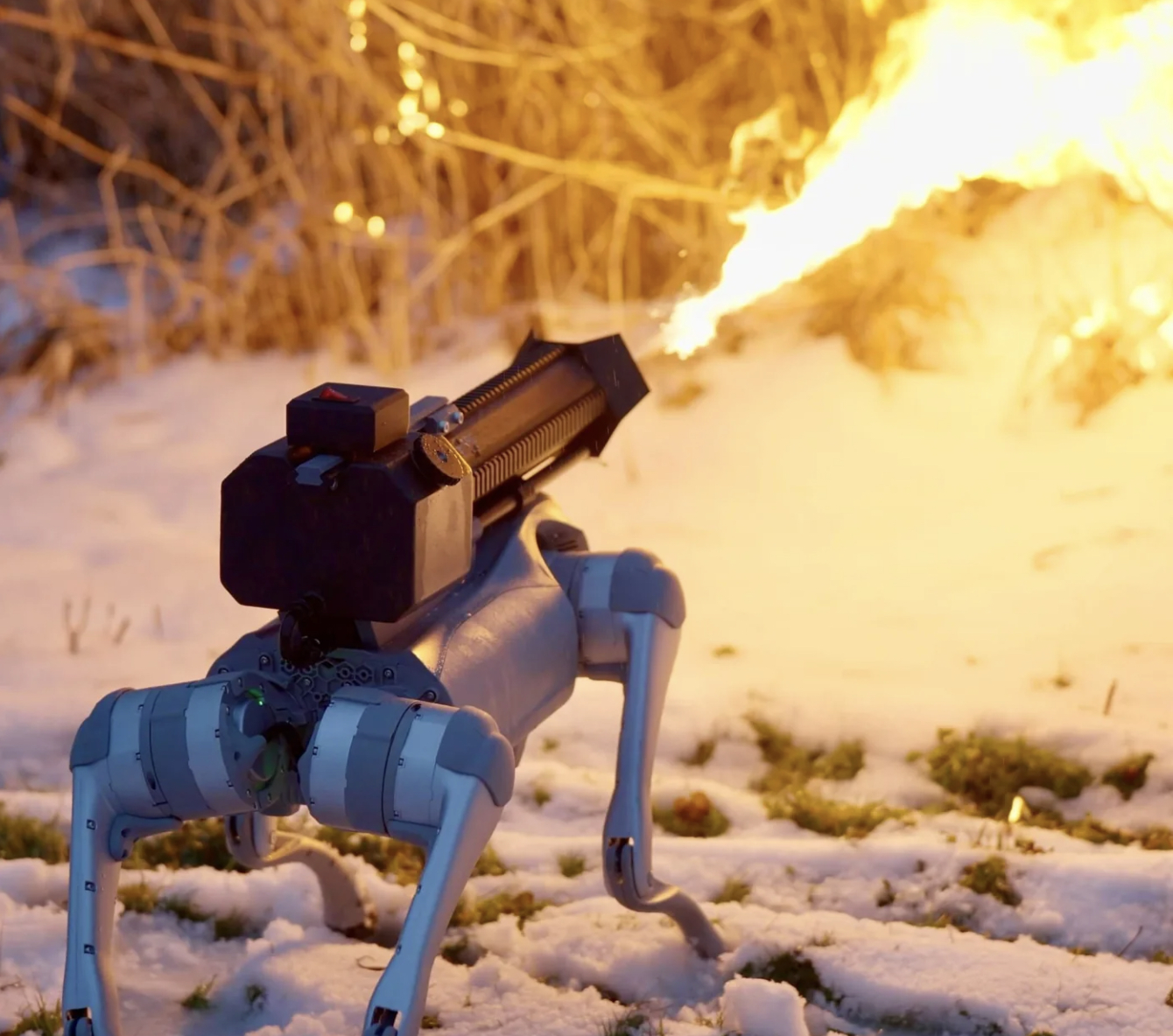 robotic dog flamethrower