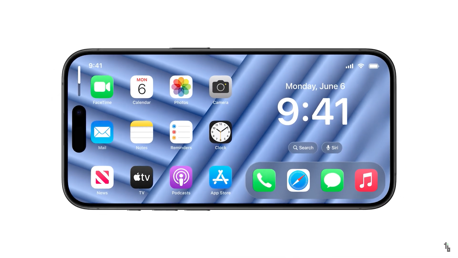 smartphone landscape home screen