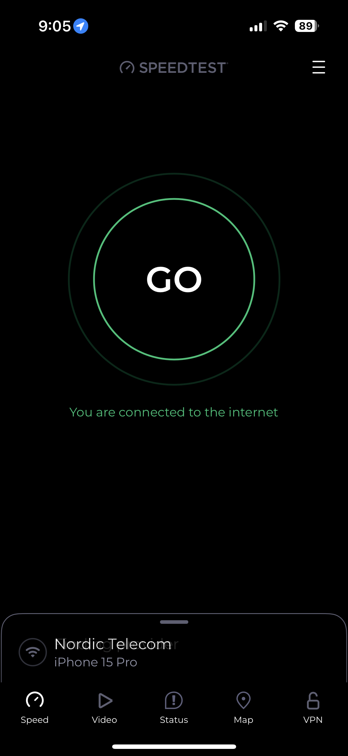 speedtest app interface