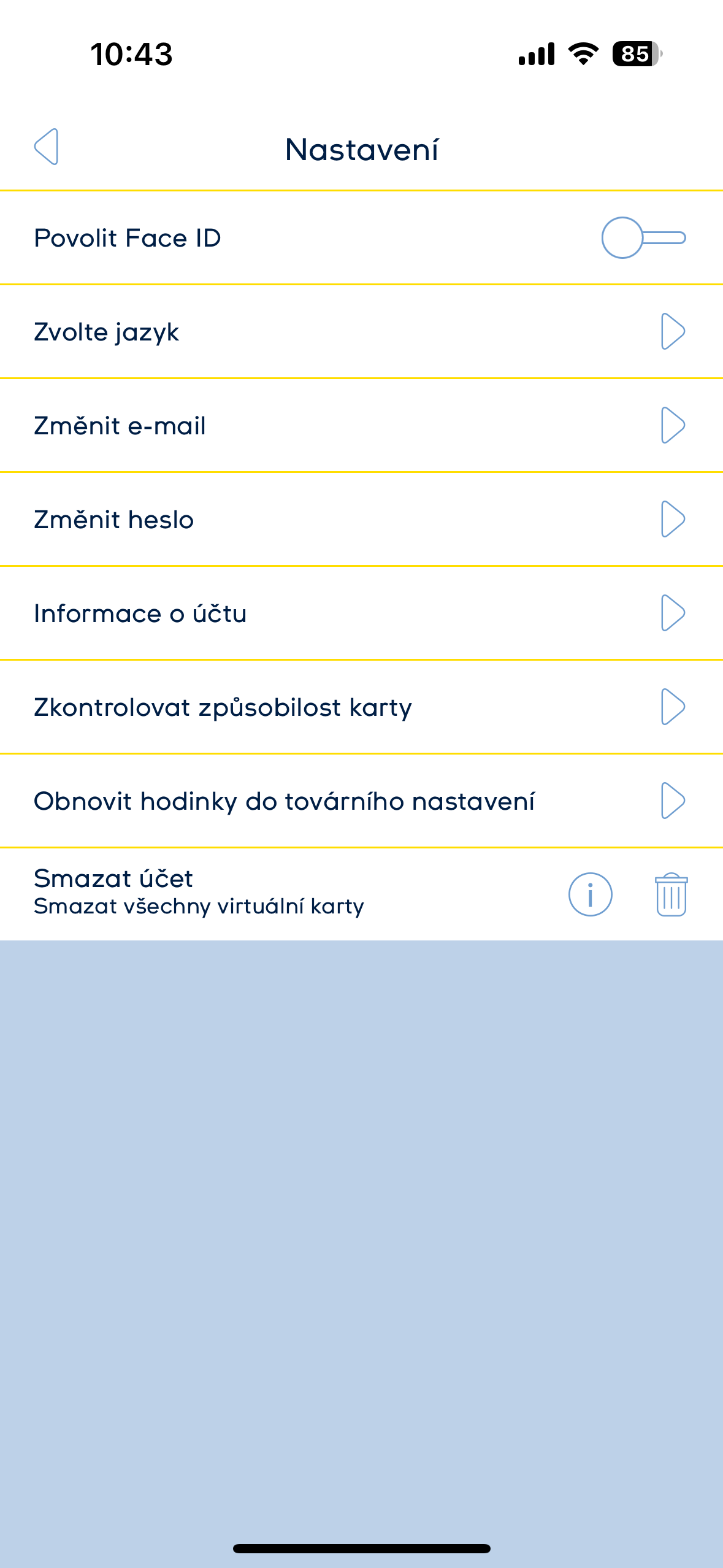 swatchpay settings menu