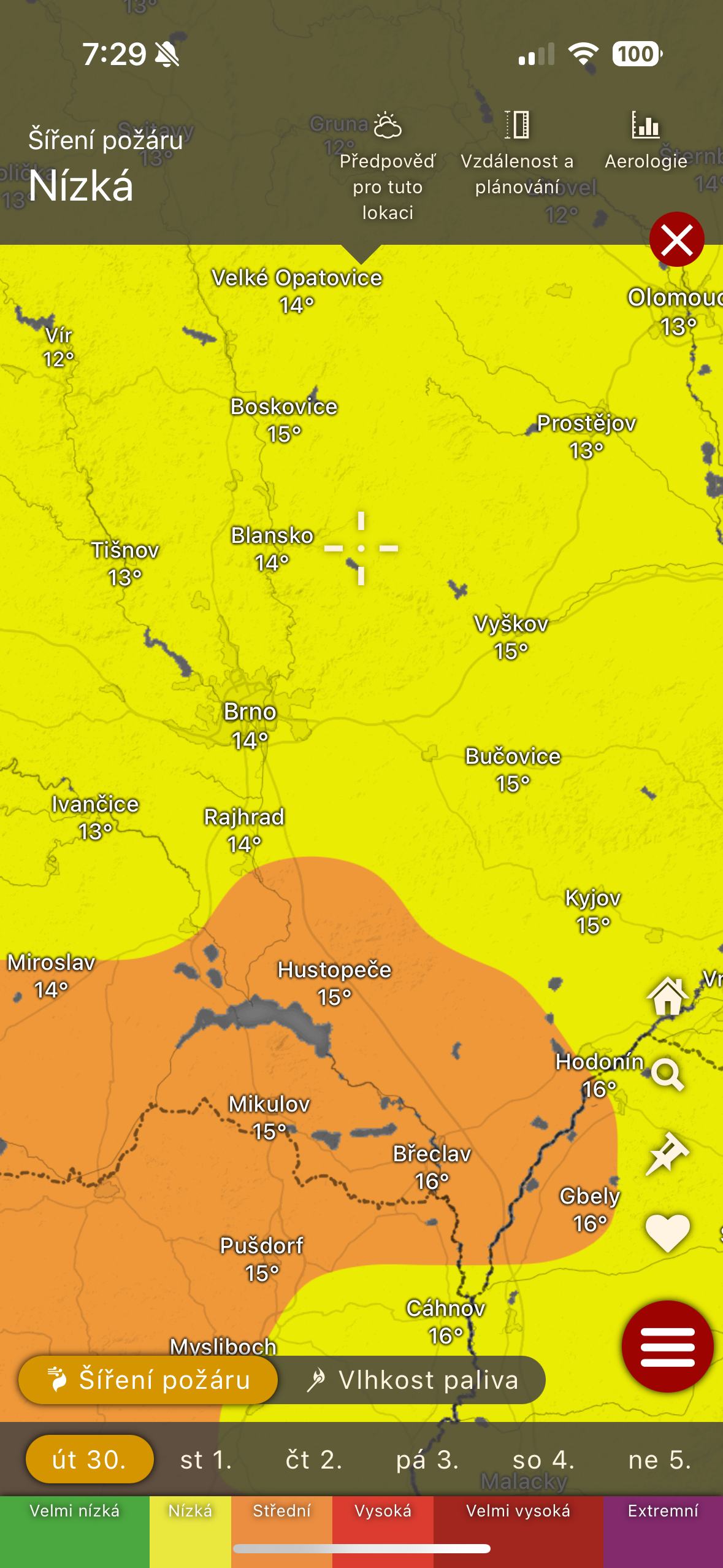windy low fire risk detail