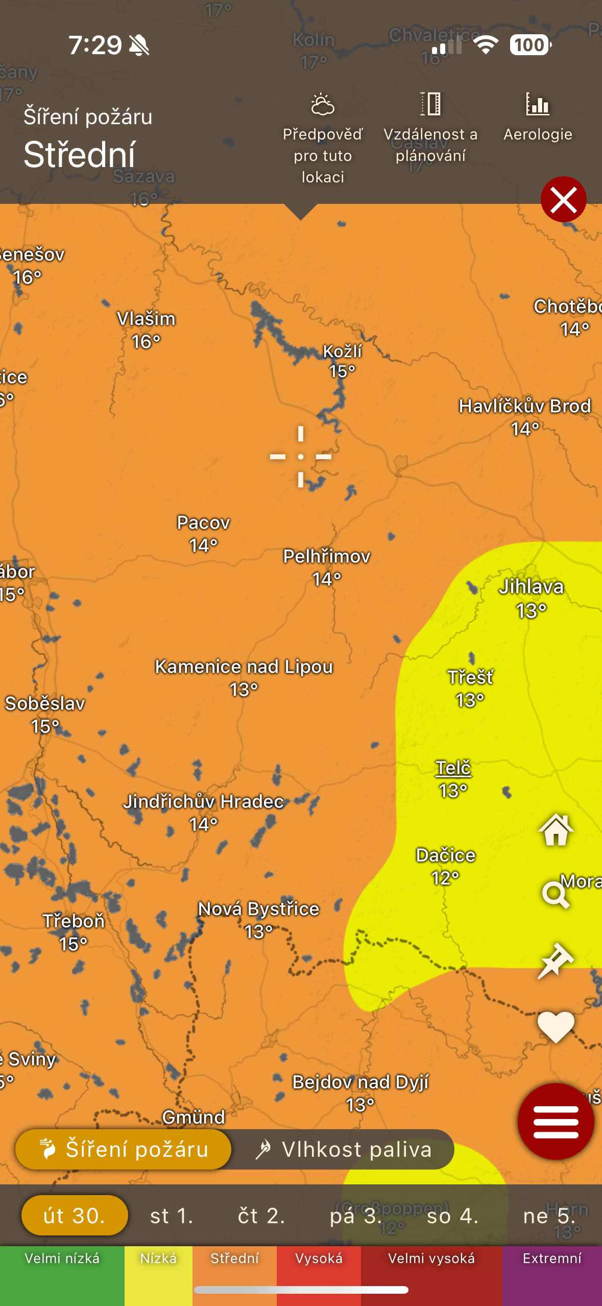 windy medium fire risk detail