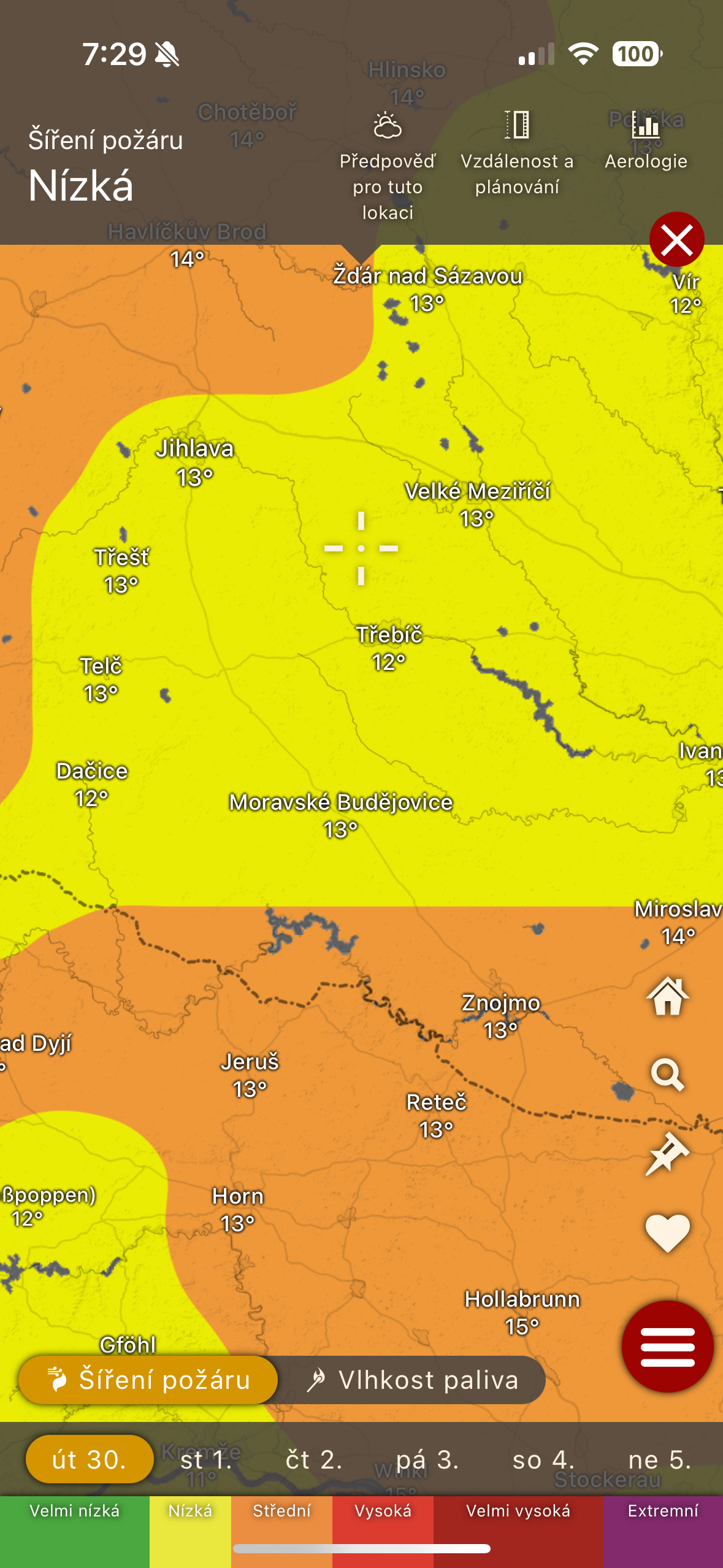windy medium fire risk