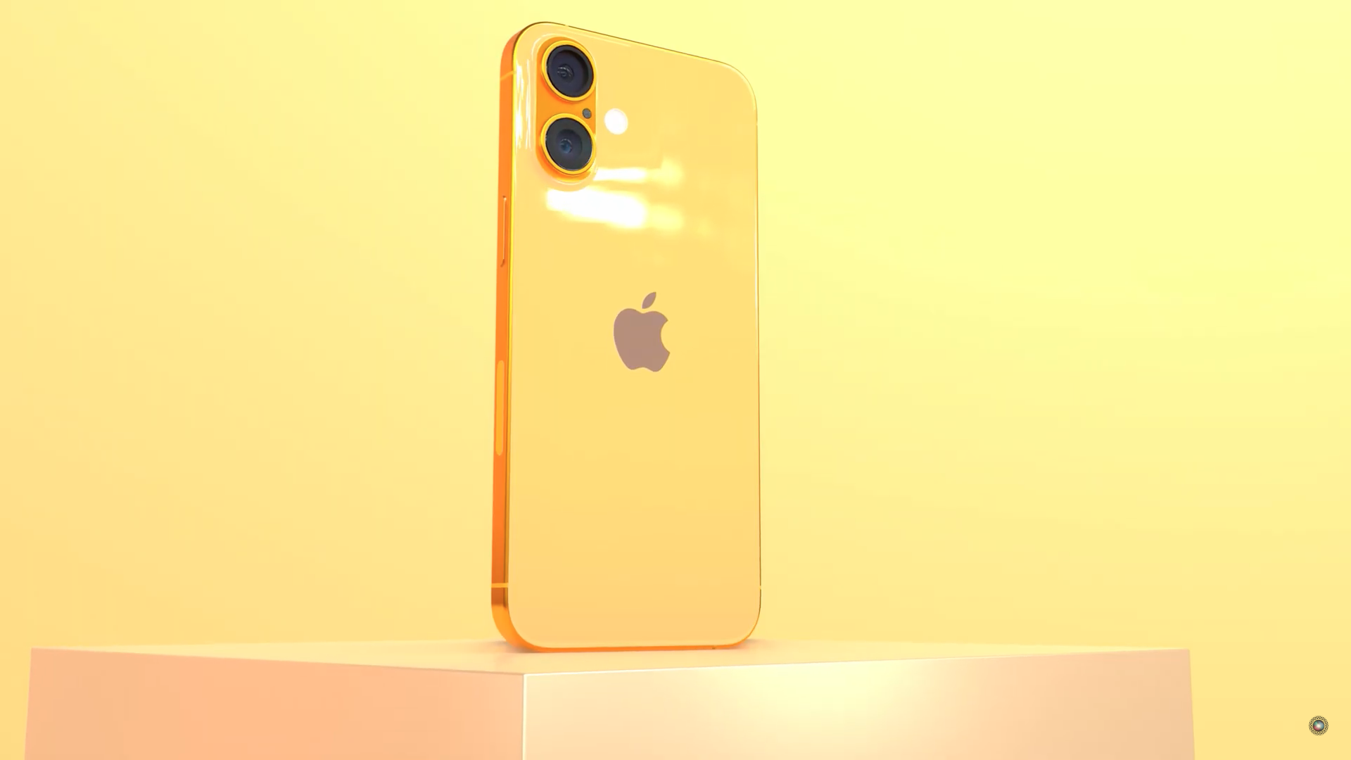 yellow iphone on pedestal
