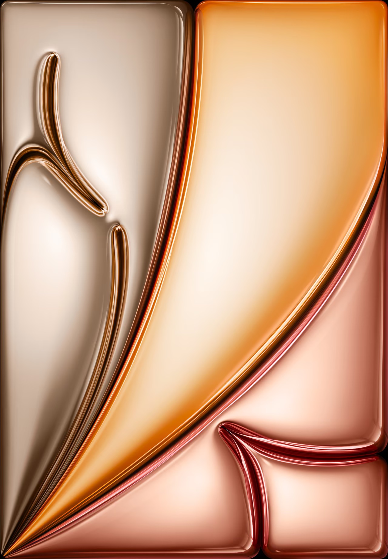 abstract metallic design orange
