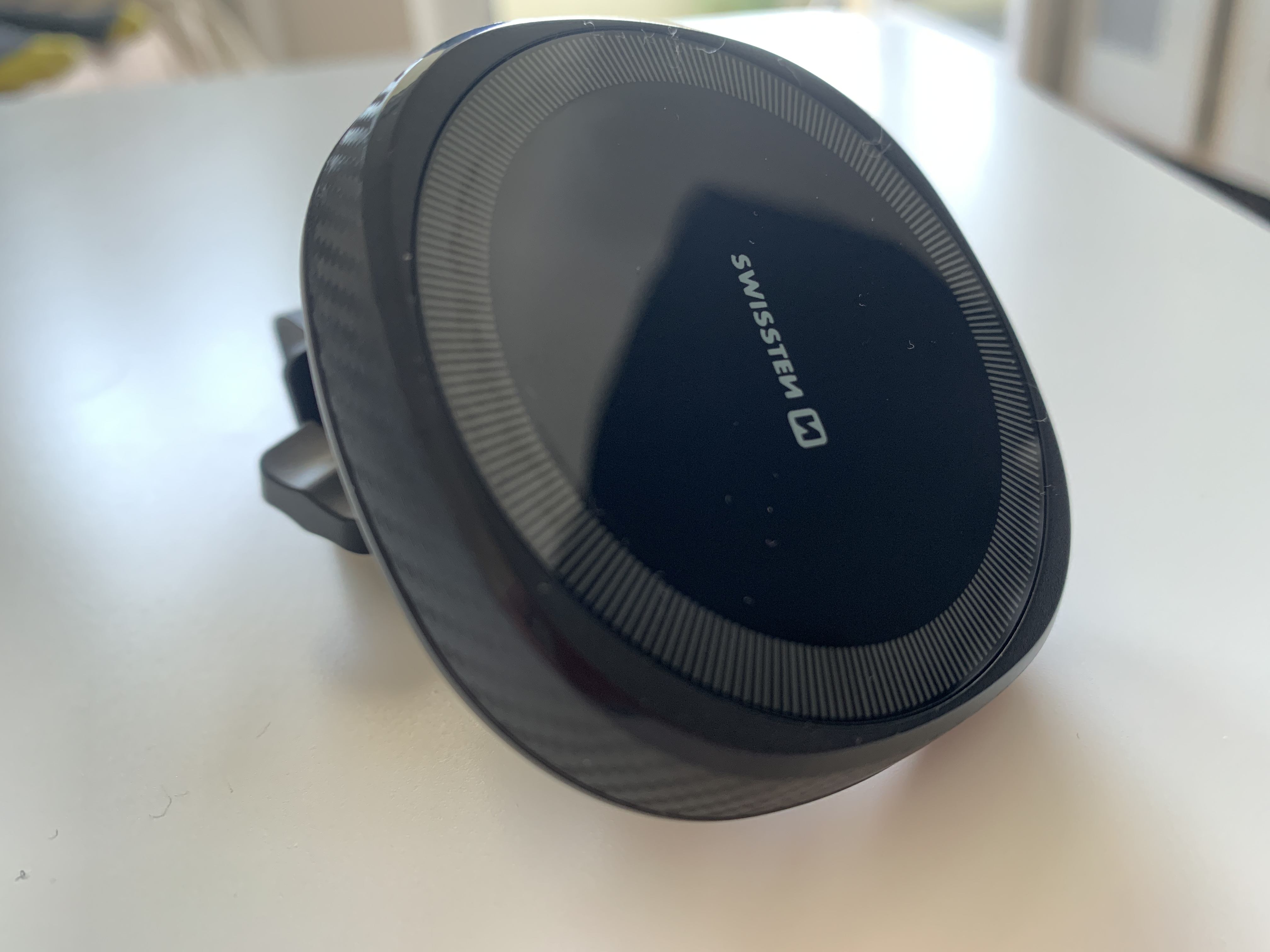 angled black phone mount