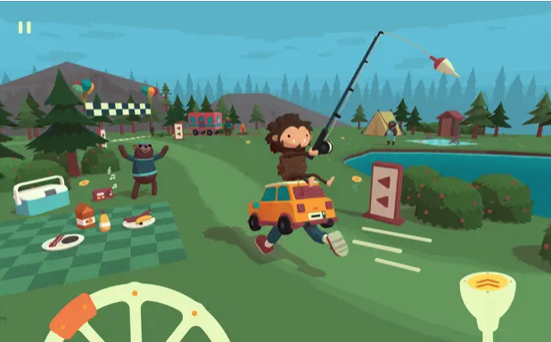 animated fishing game scene