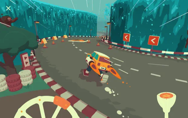 animated racing game scene