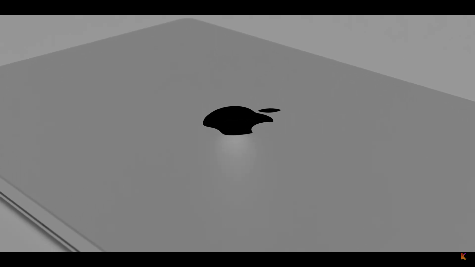 apple logo on laptop lid