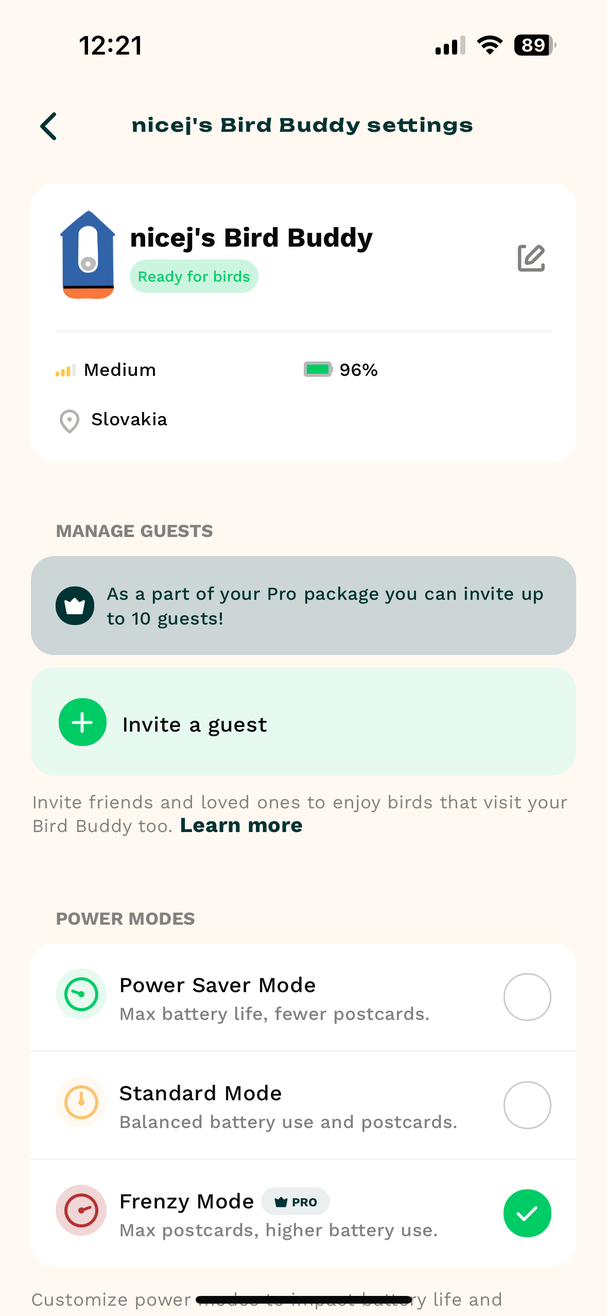 bird buddy invite guest