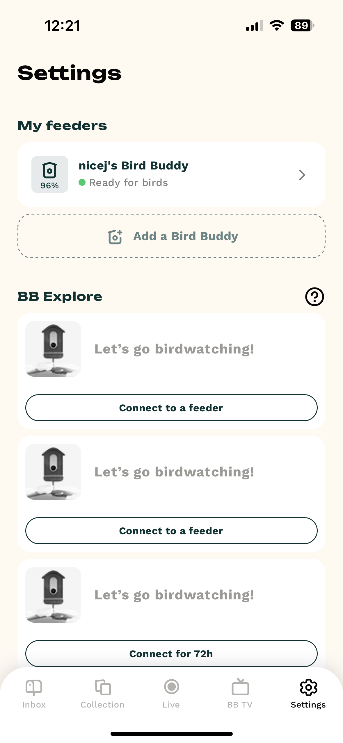 bird buddy settings overview