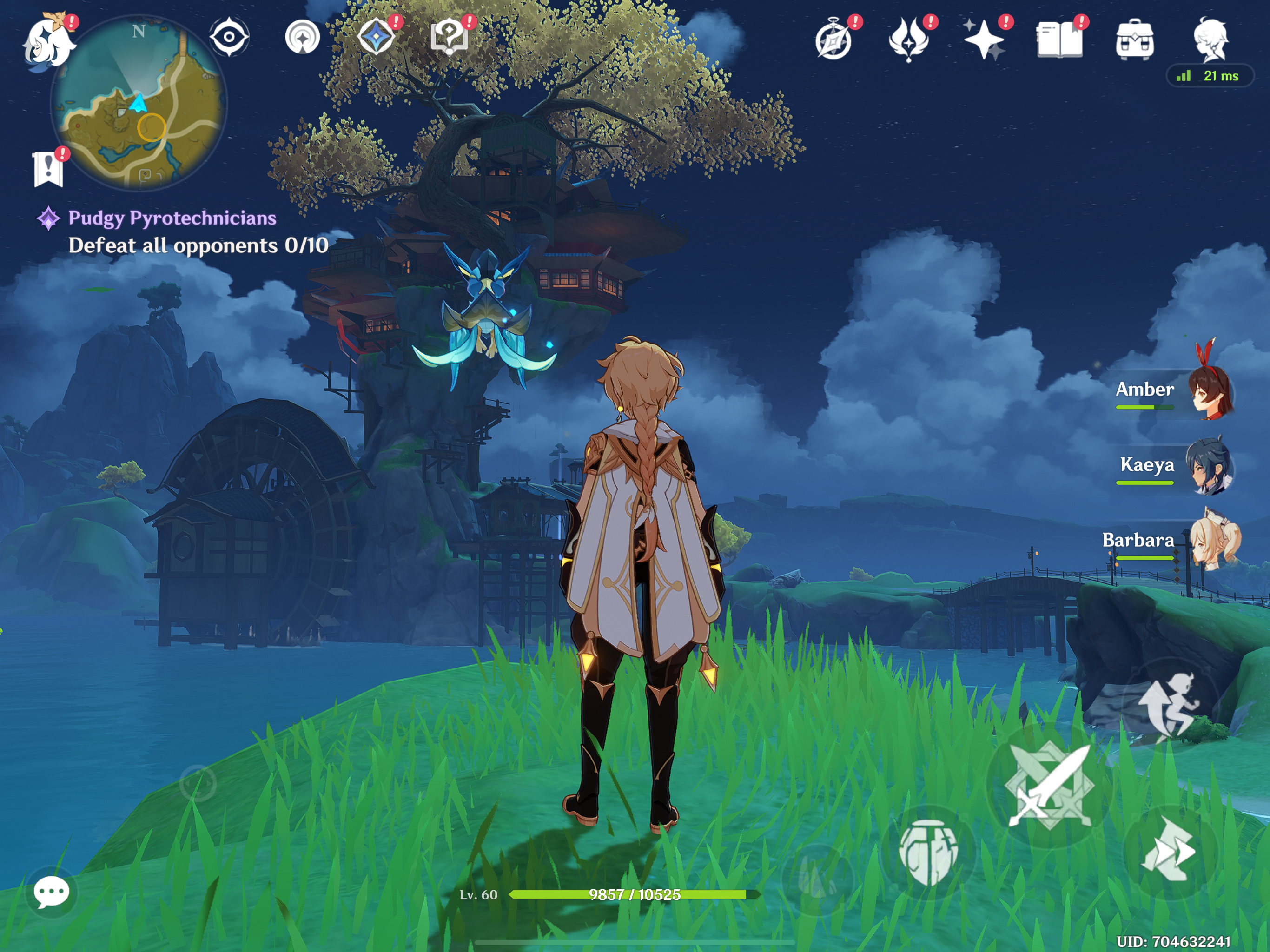 character near tree house