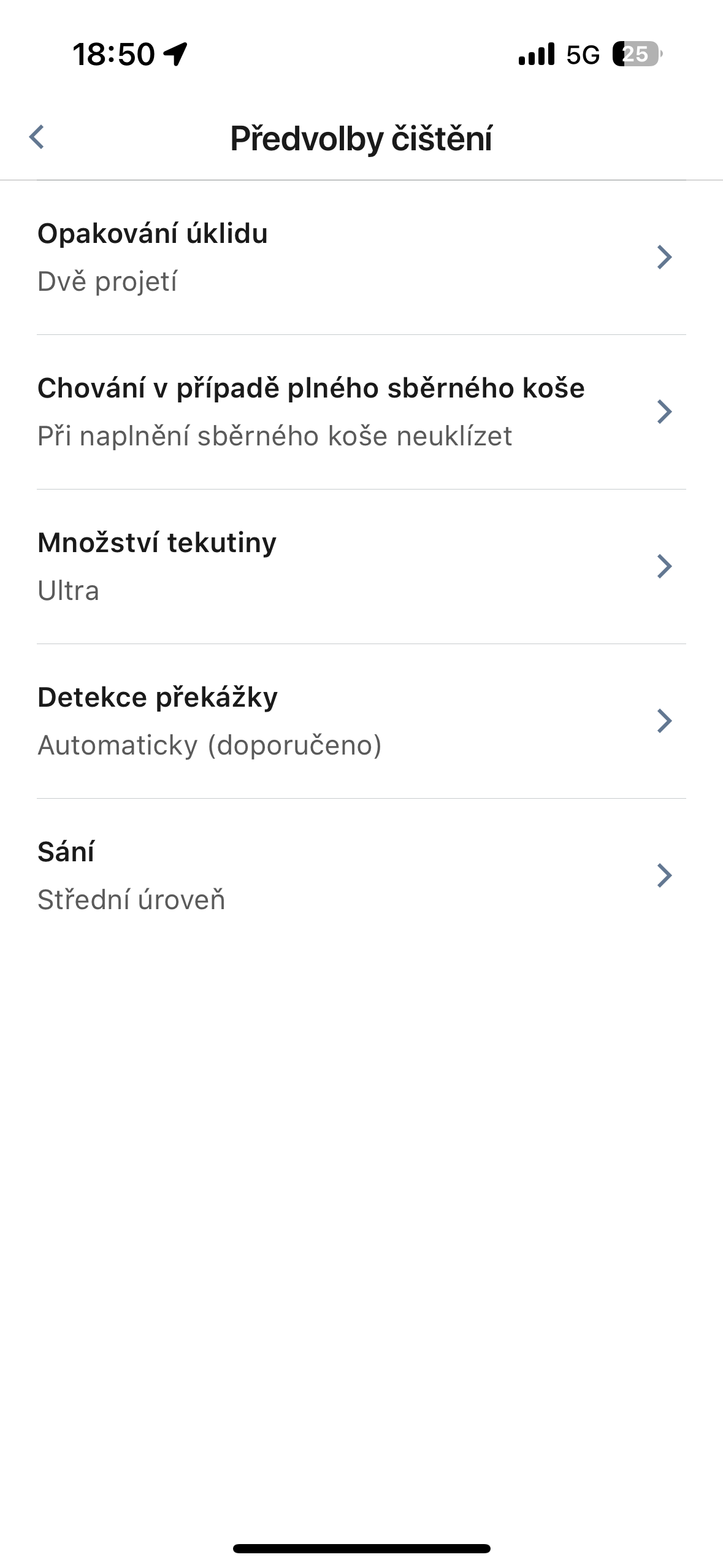 cleaning preferences settings