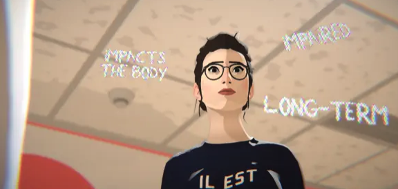 close up eyes with text