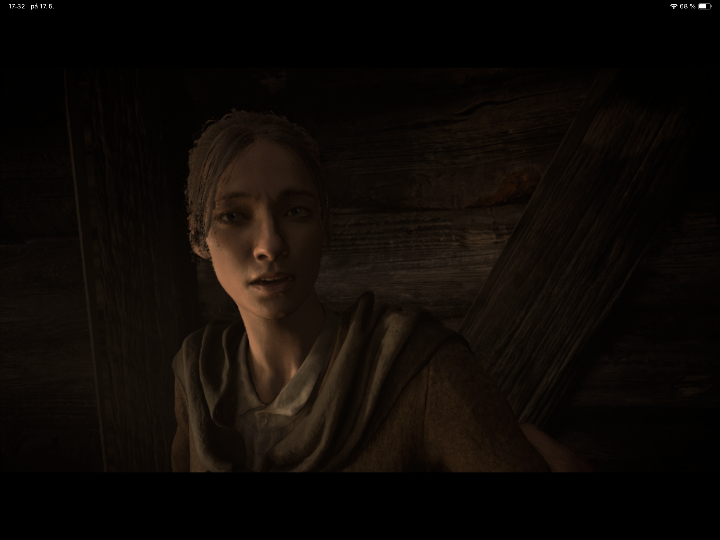 concerned woman in dark room