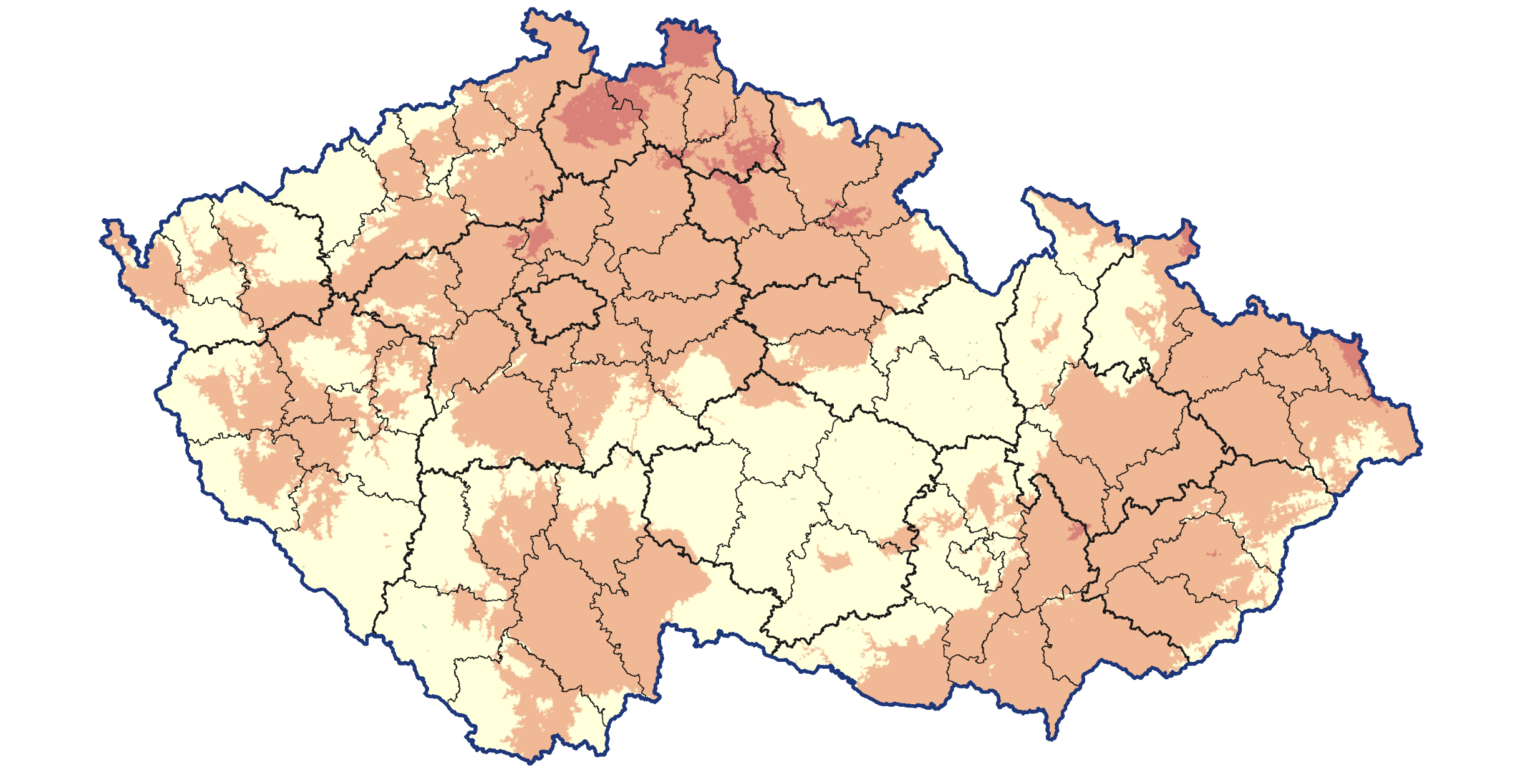 czech republic population density map