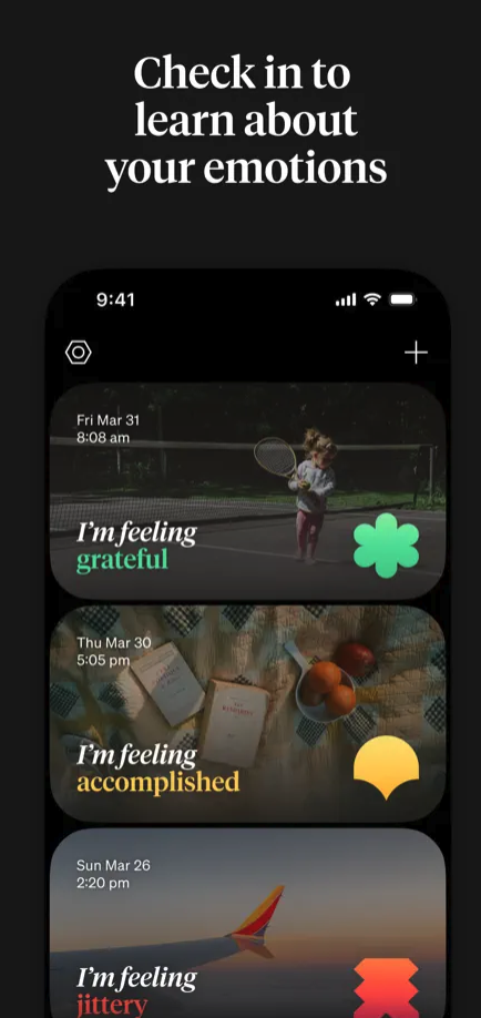 emotion check in app screen