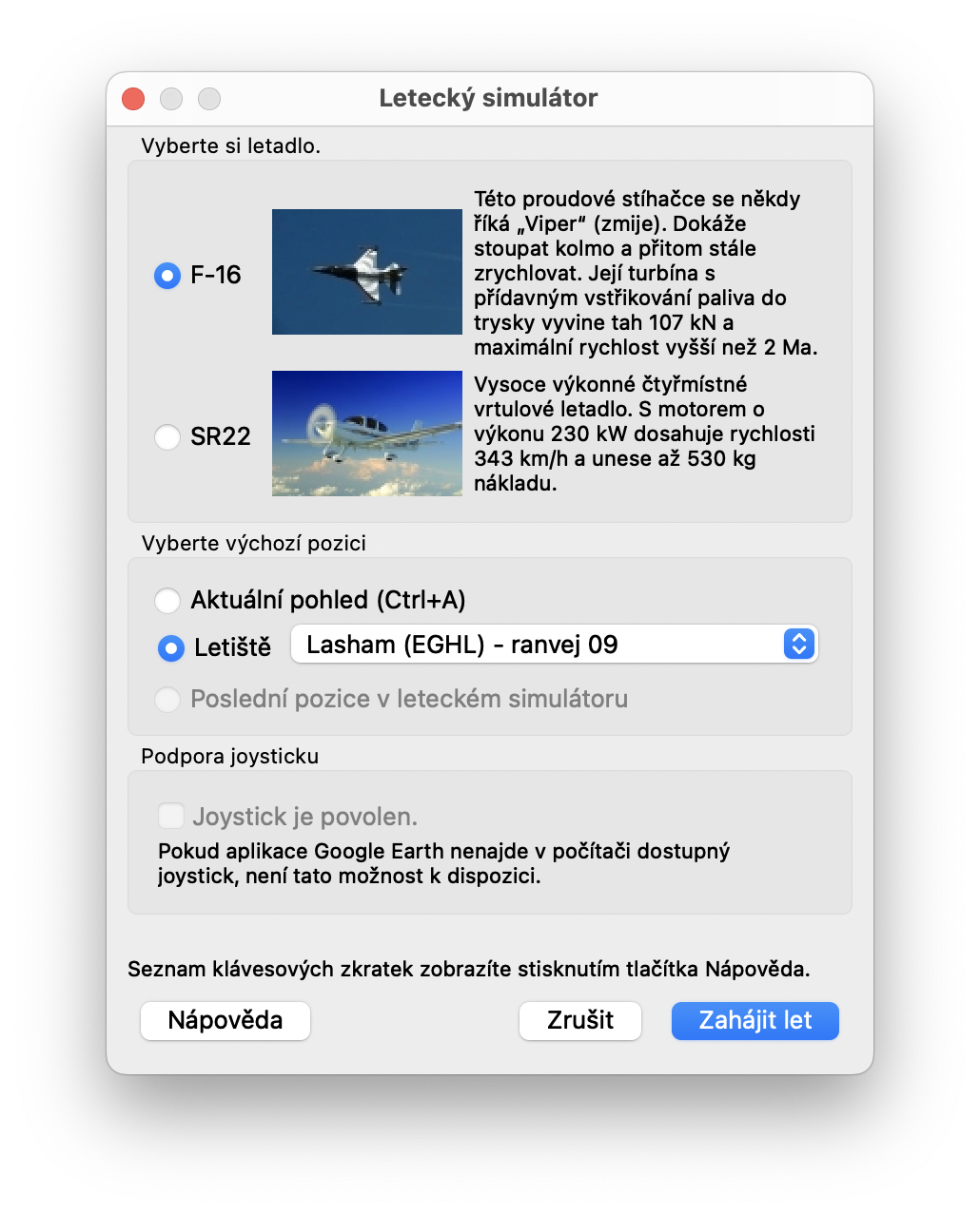 flight simulator options