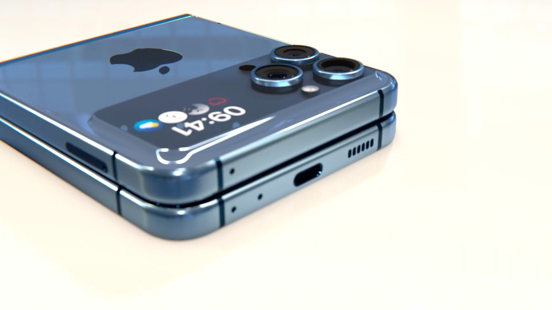 foldable smartphone blue design