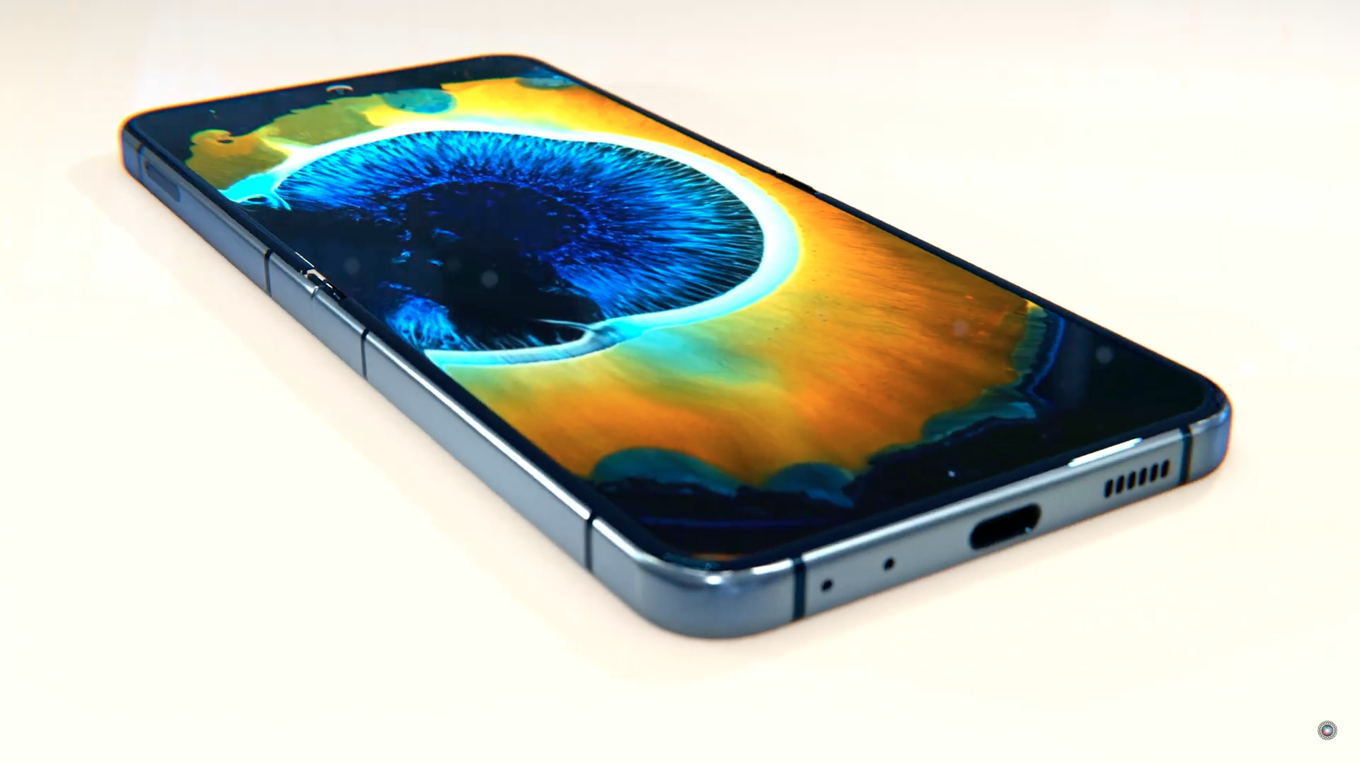 foldable smartphone flat view