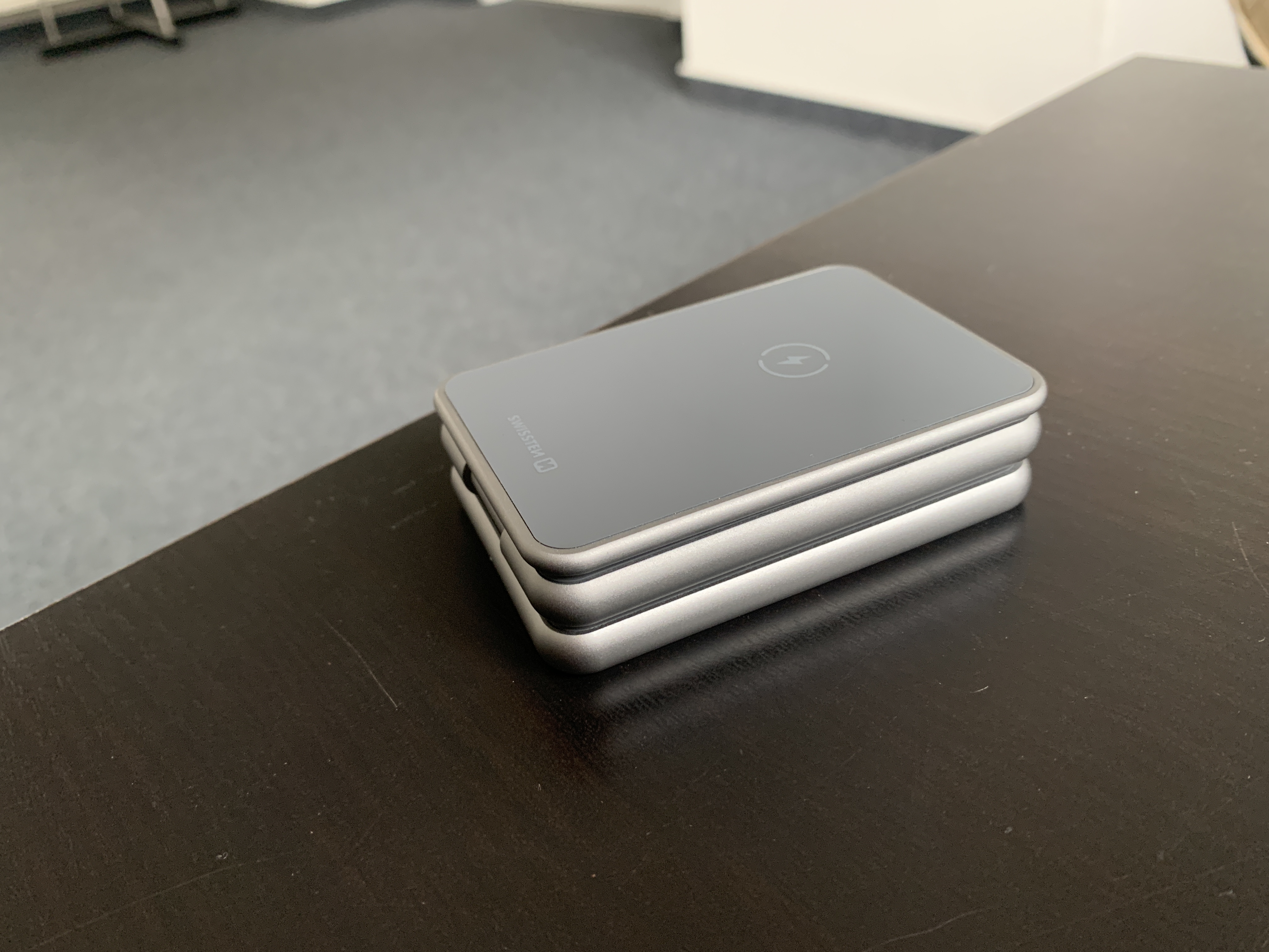 folded phone stand on desk