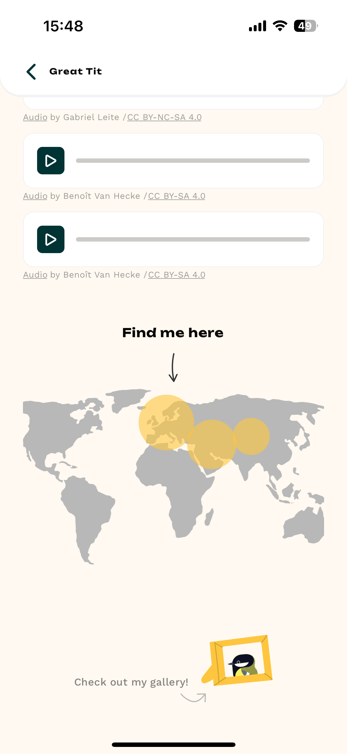 great tit distribution map