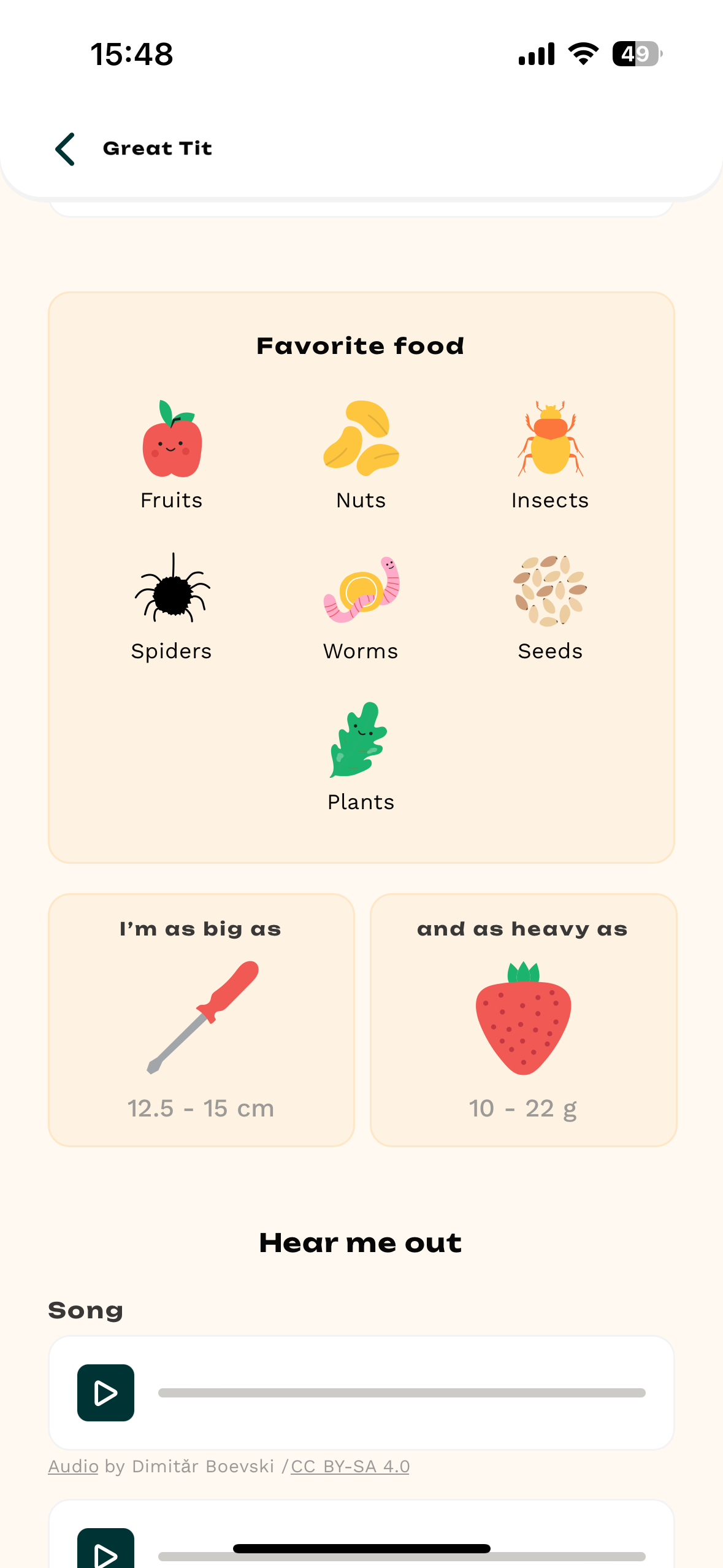 great tit favorite food