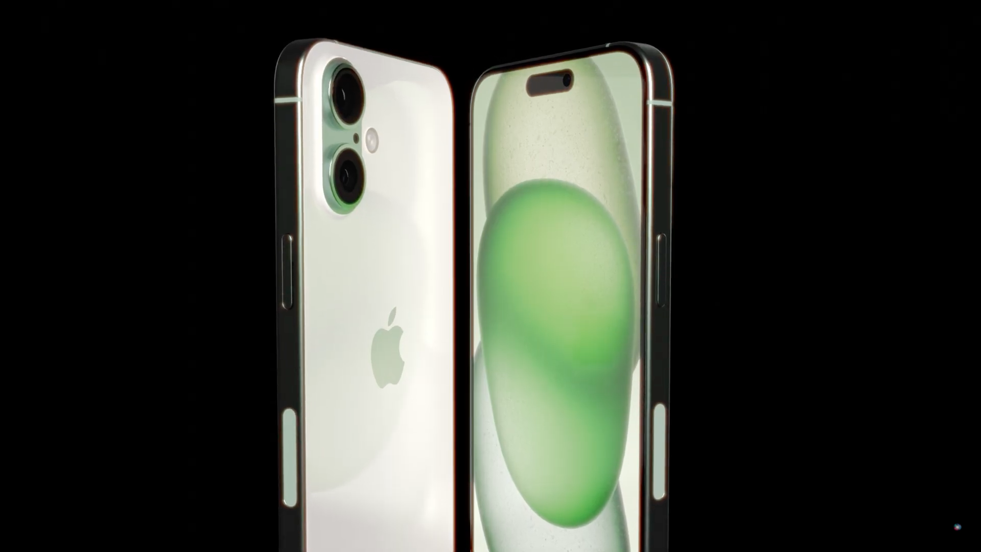 green smartphone front back