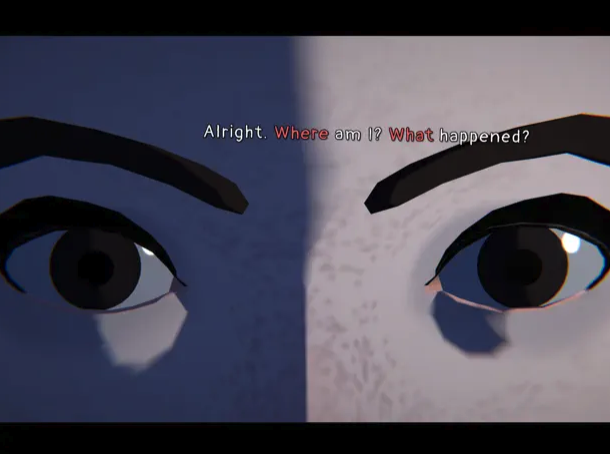 illustration of person in dark space