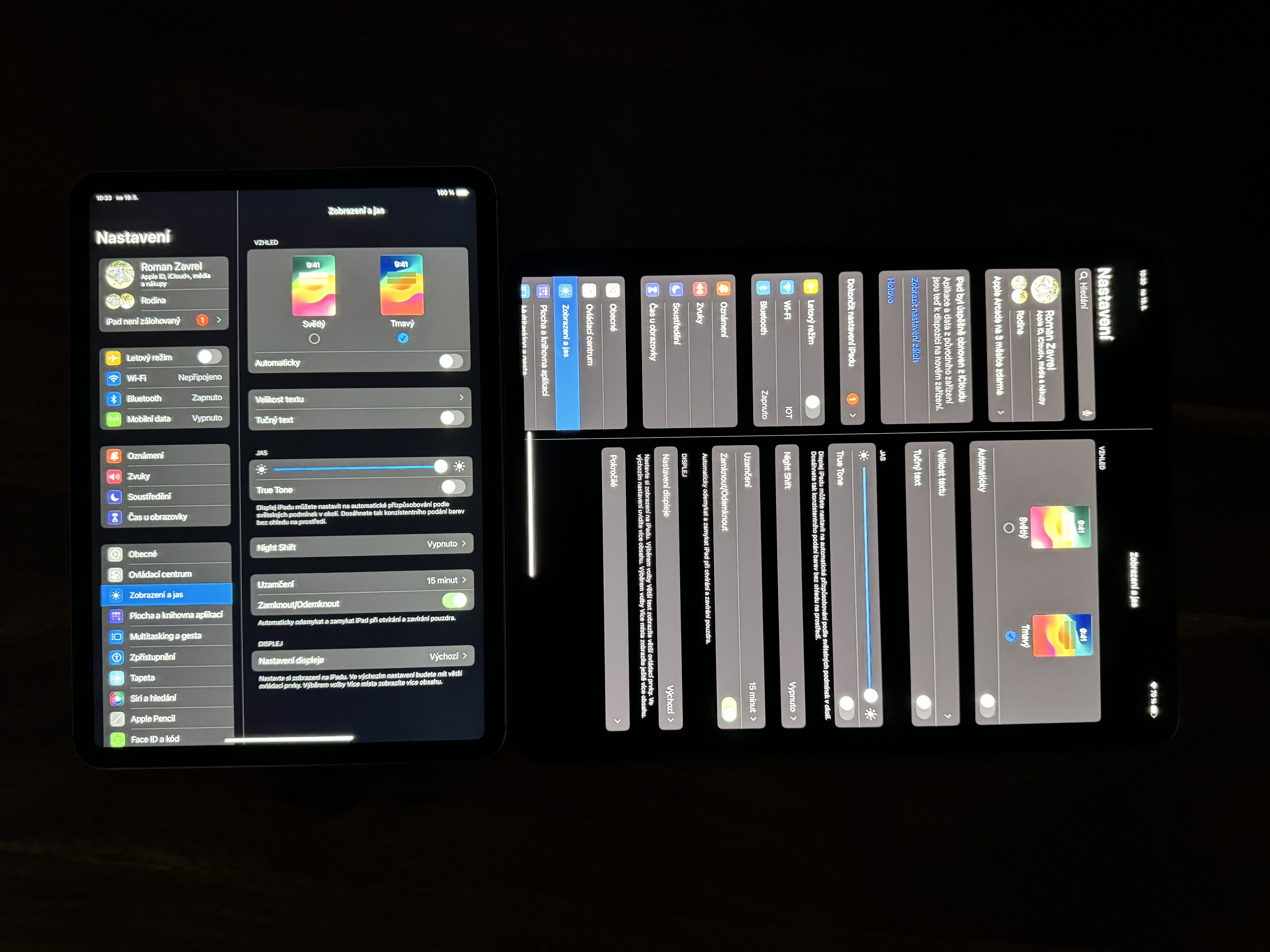 ipad horizontal settings