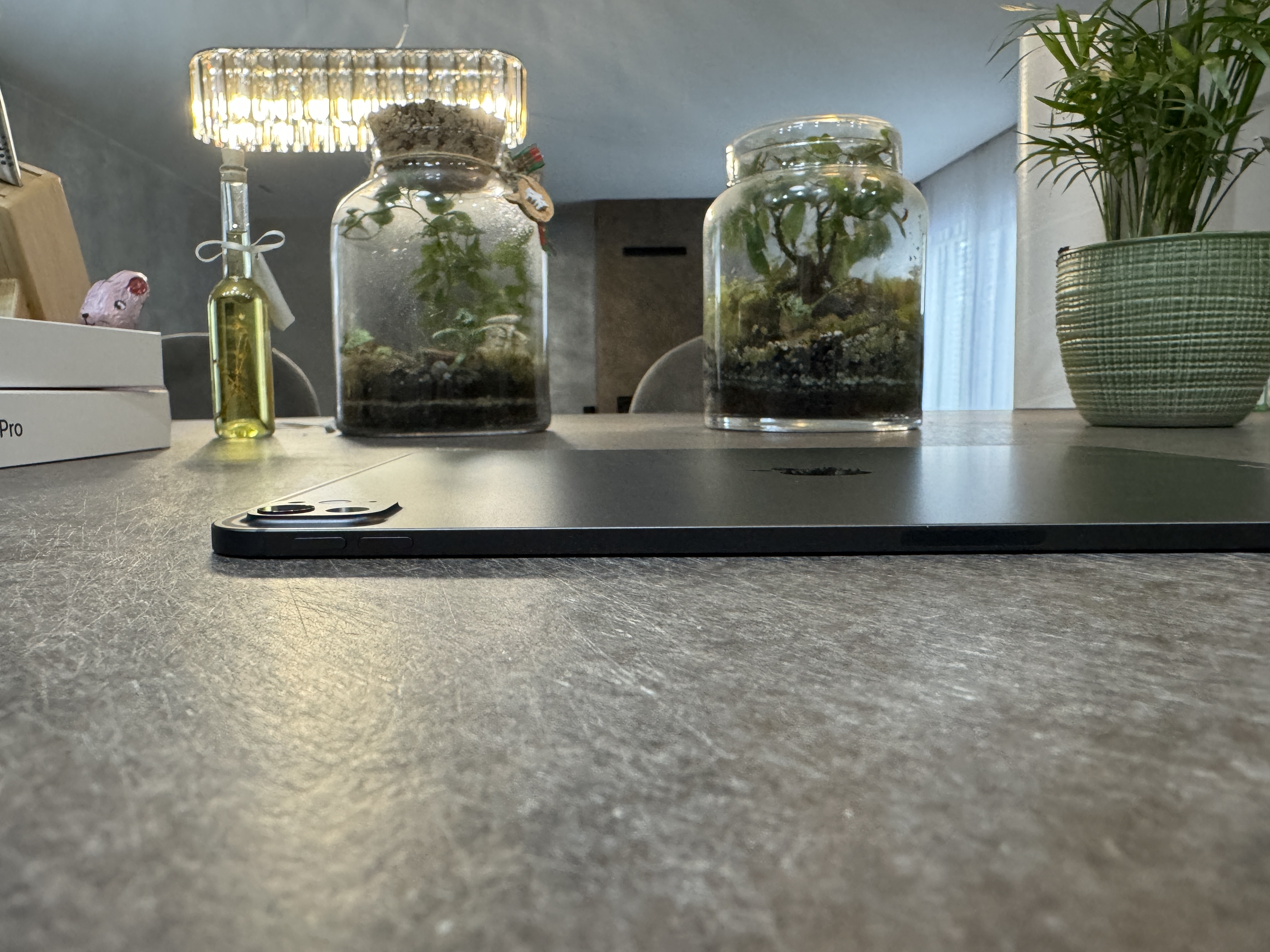 ipad pro on table low angle