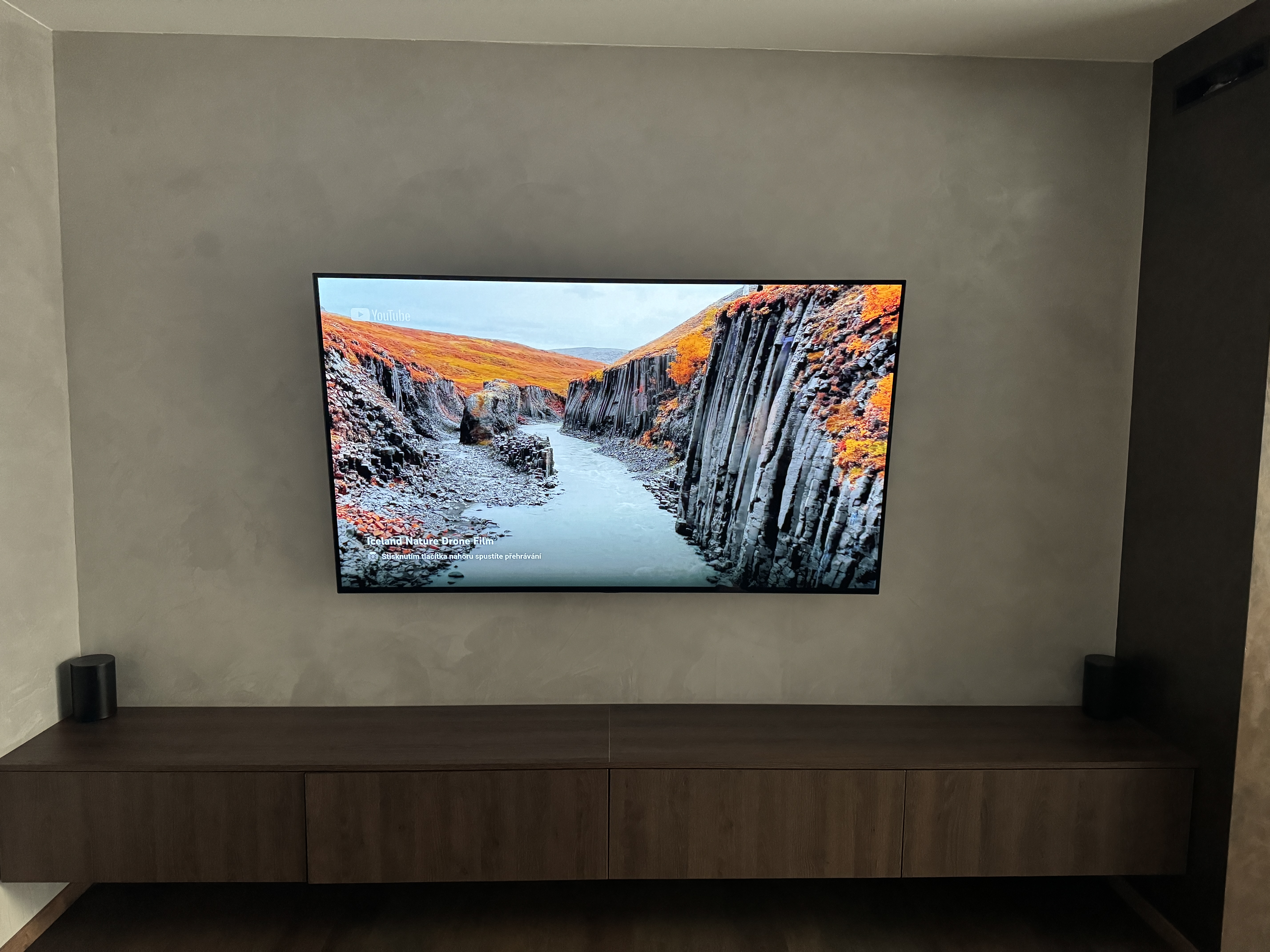 modern tv wall canyon landscape