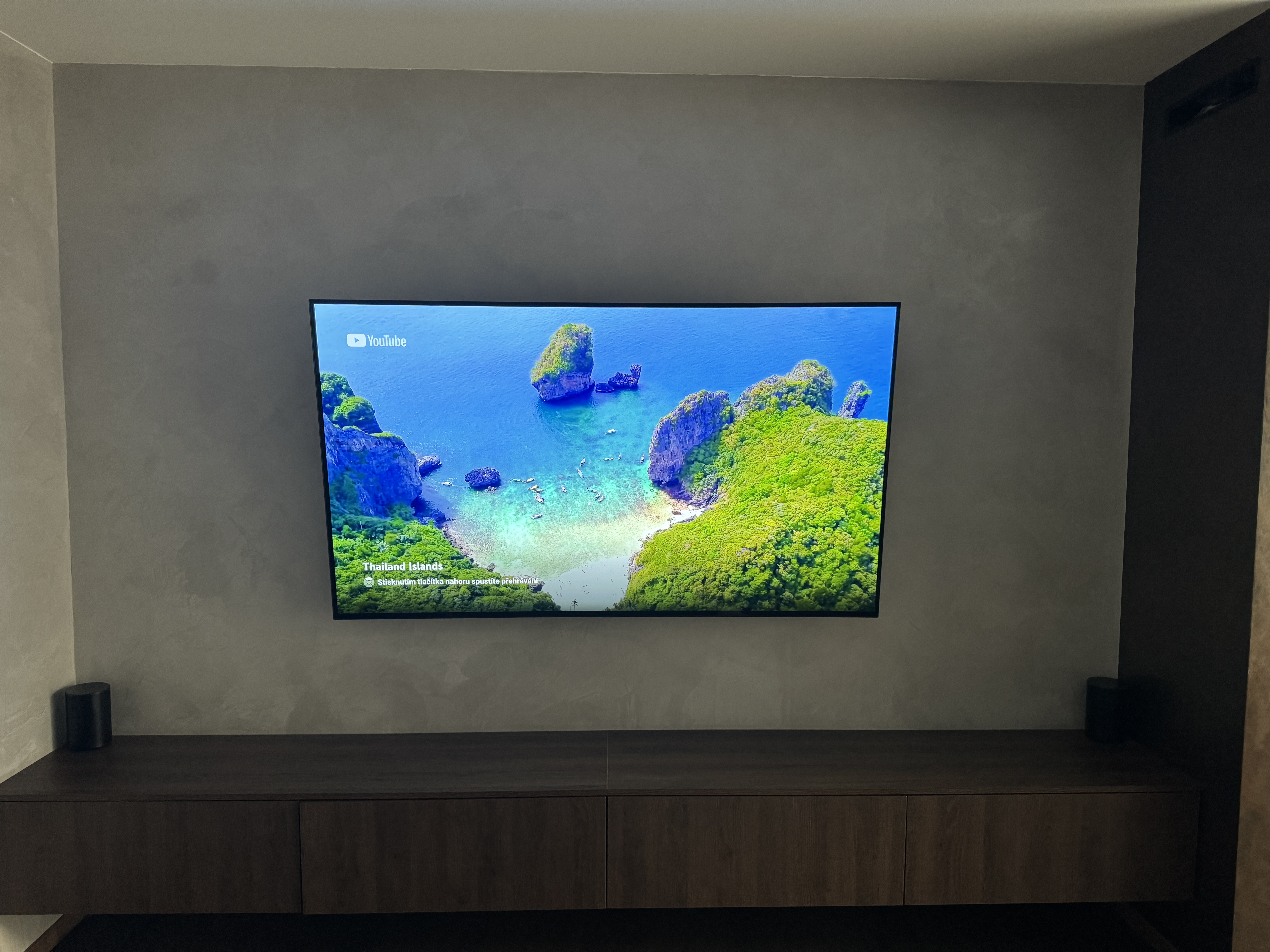 modern tv wall tropical island