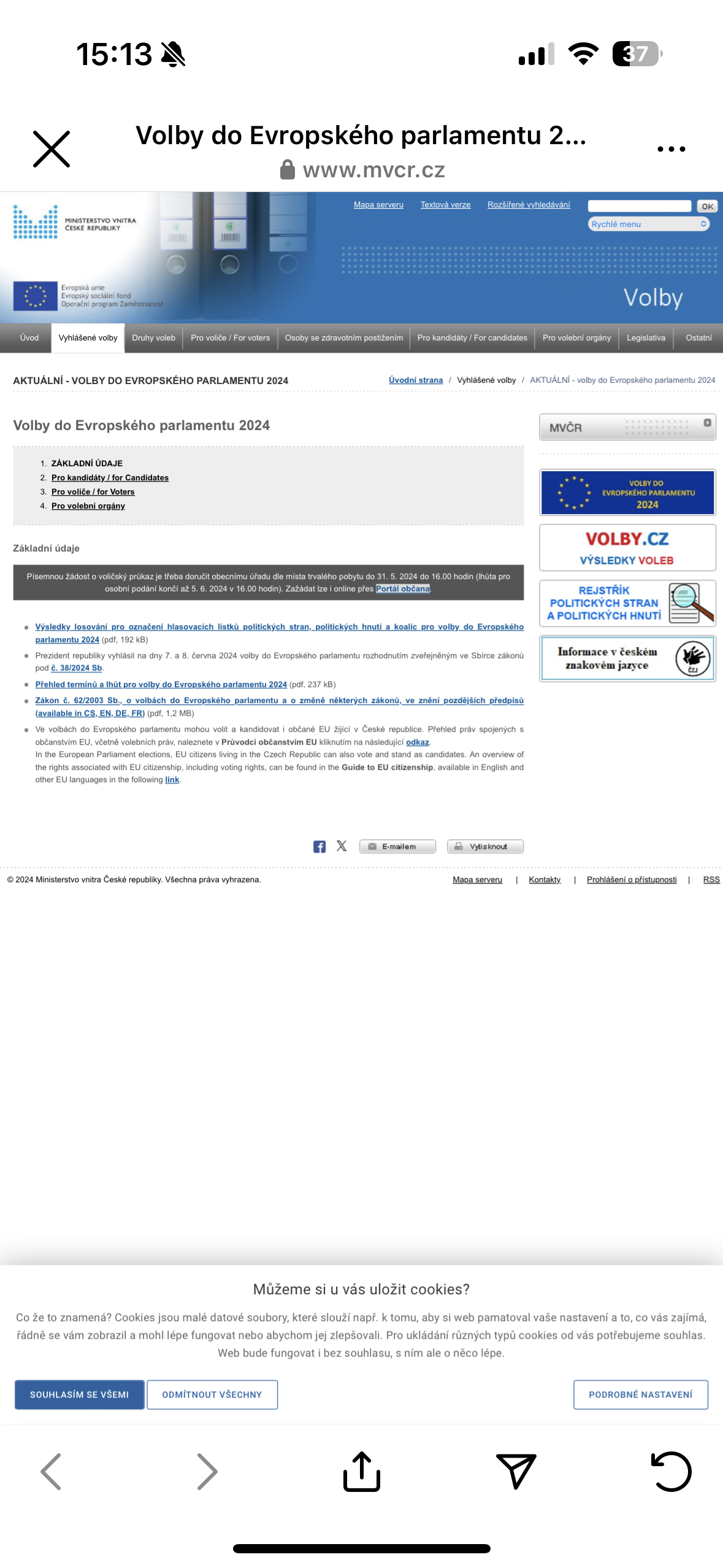 official election website