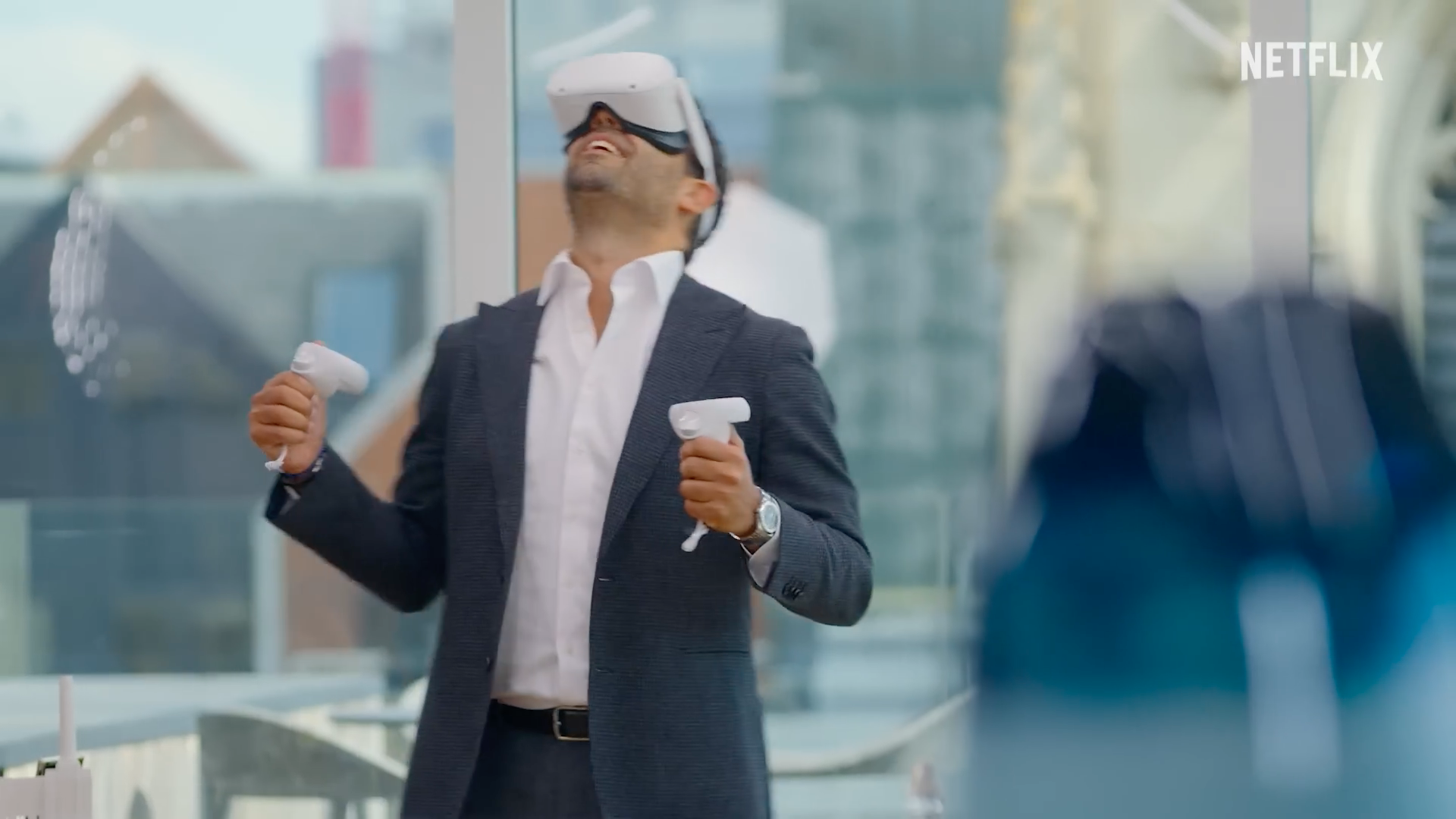 person using vr headset