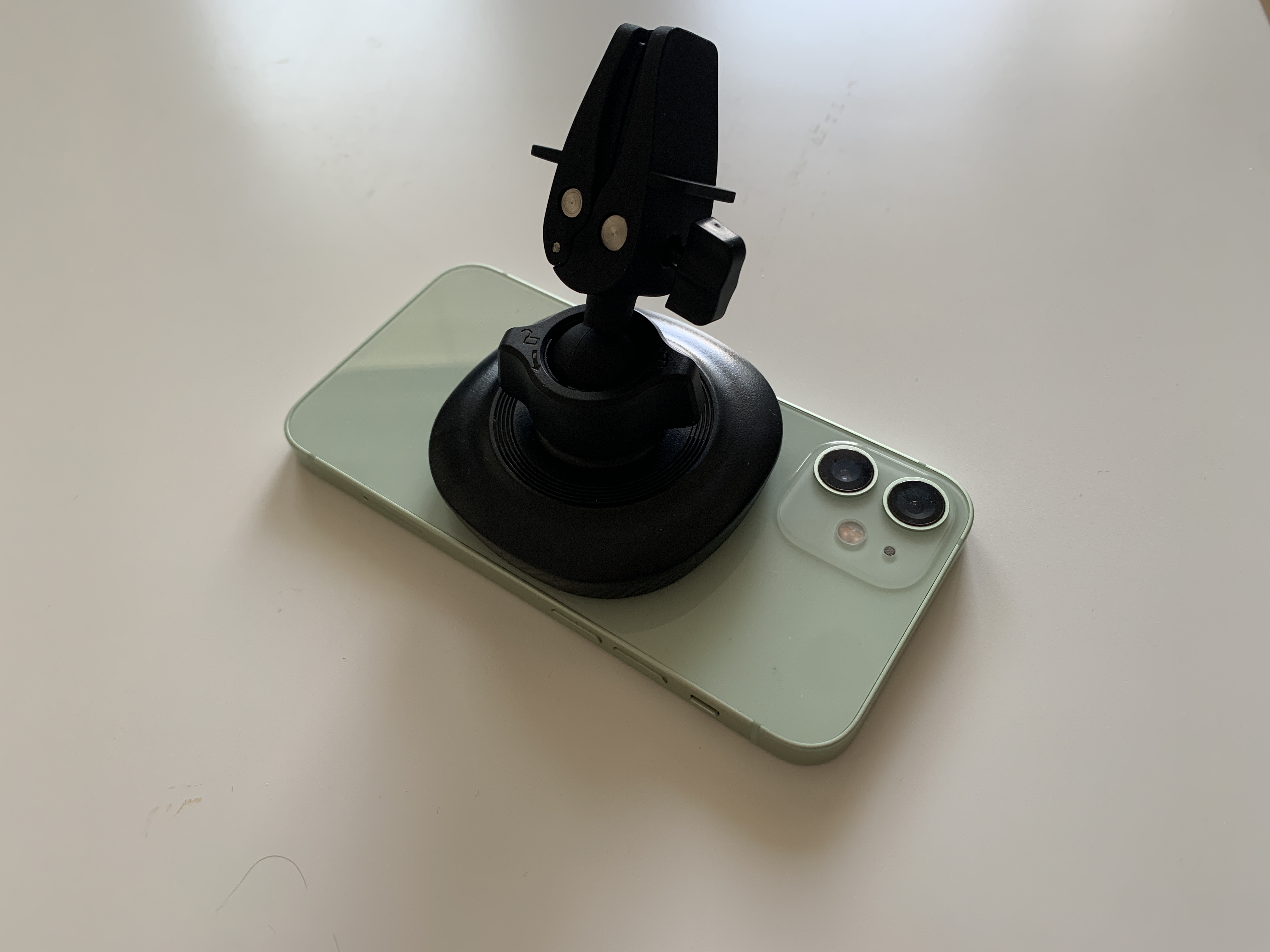 phone with mount top view