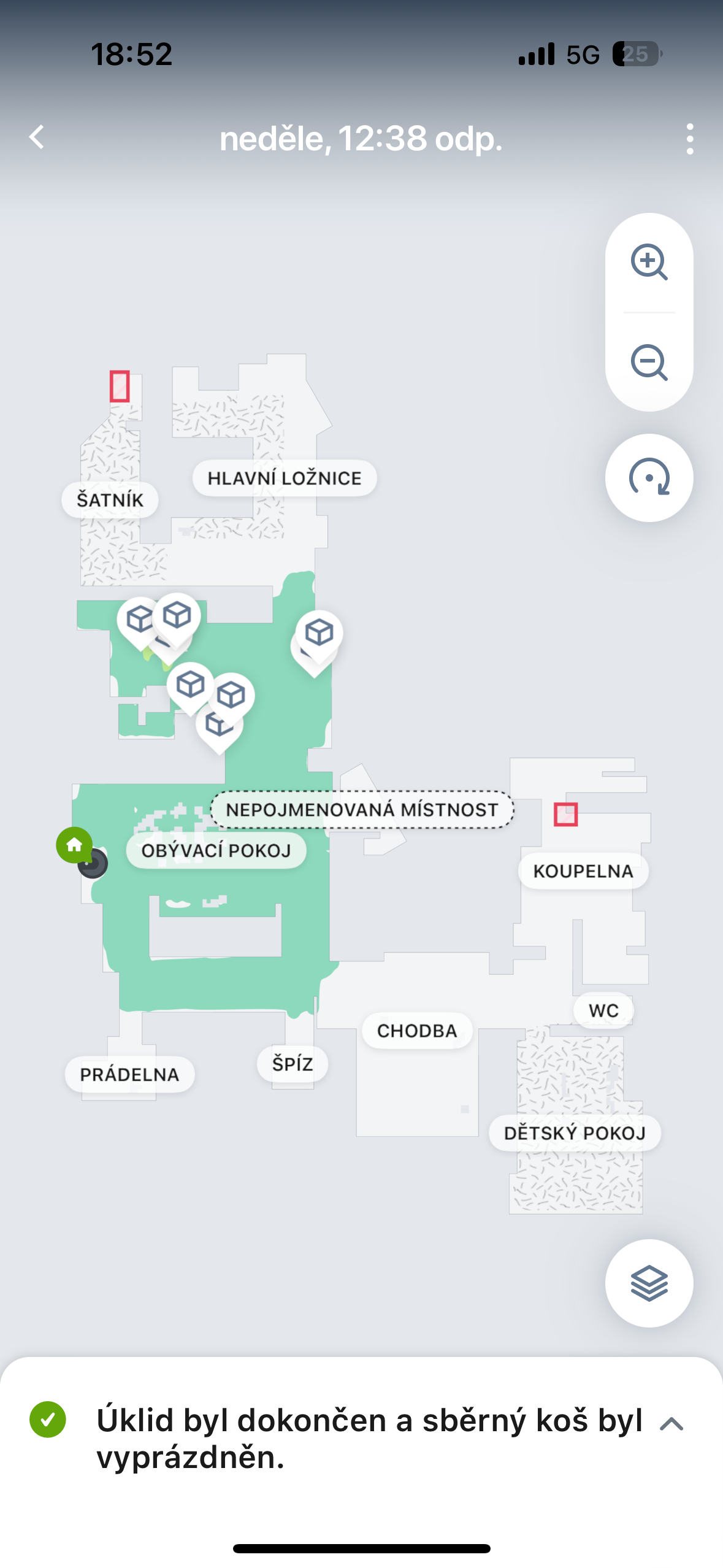 roomba combo cleaning map details