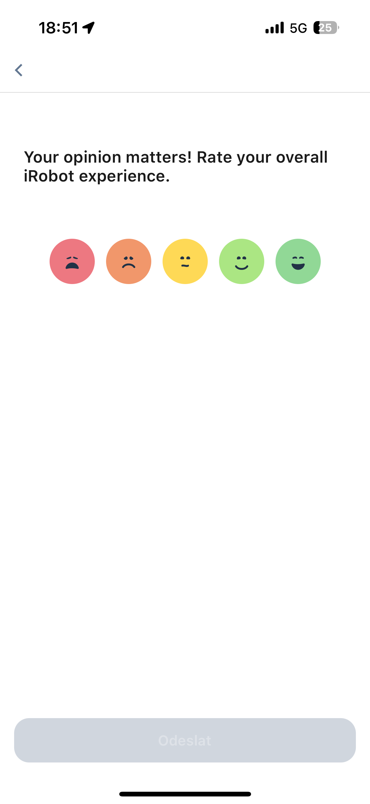 roomba combo feedback screen