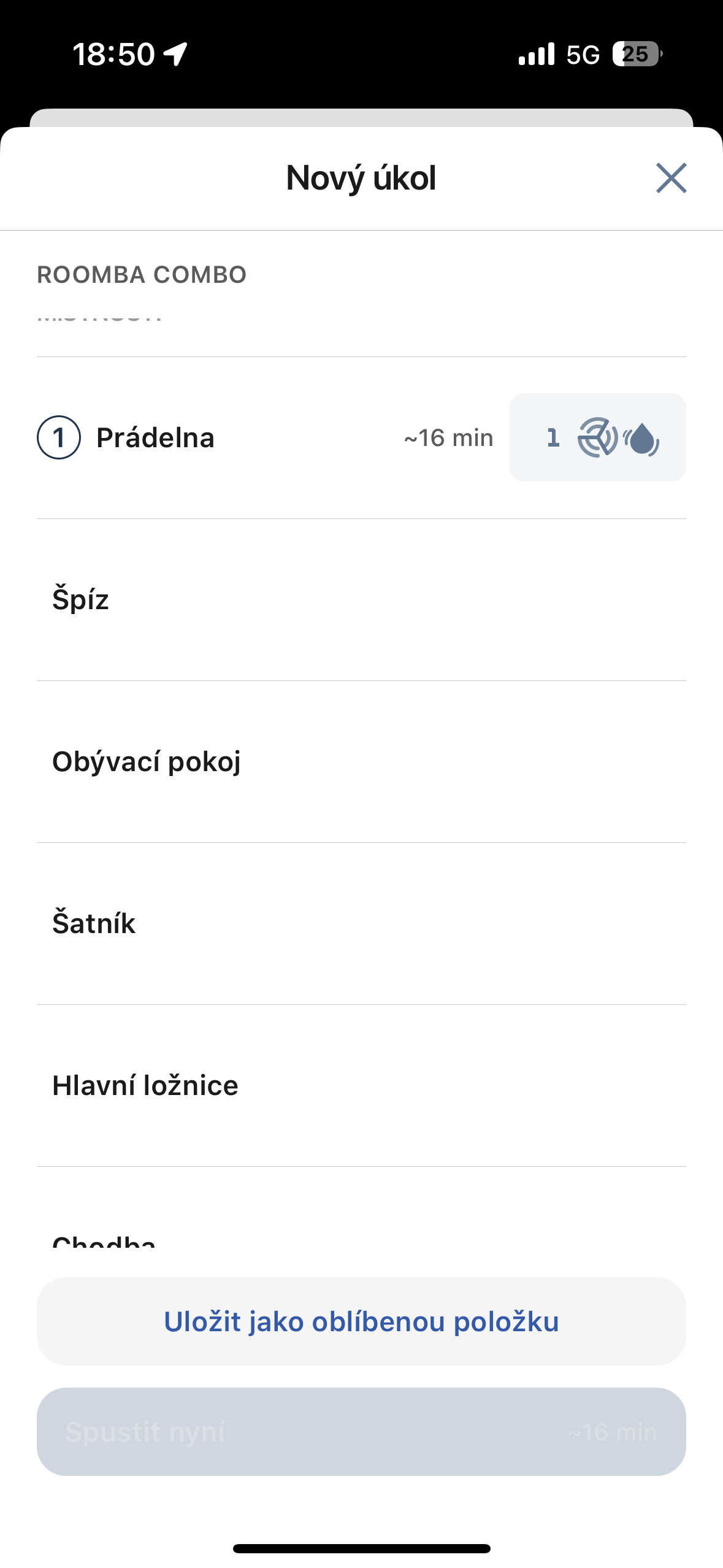 roomba combo new task