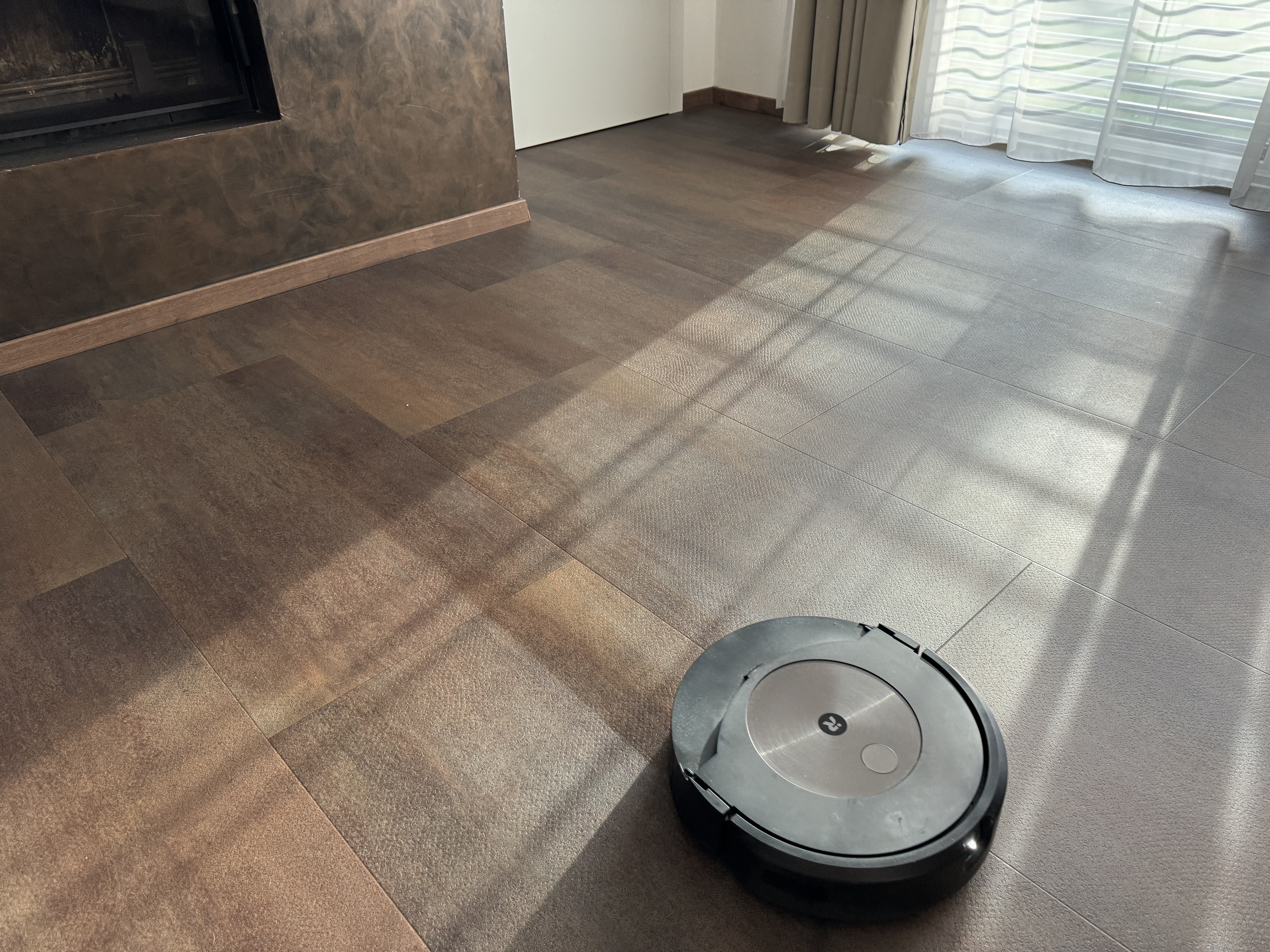 roomba on wooden floor