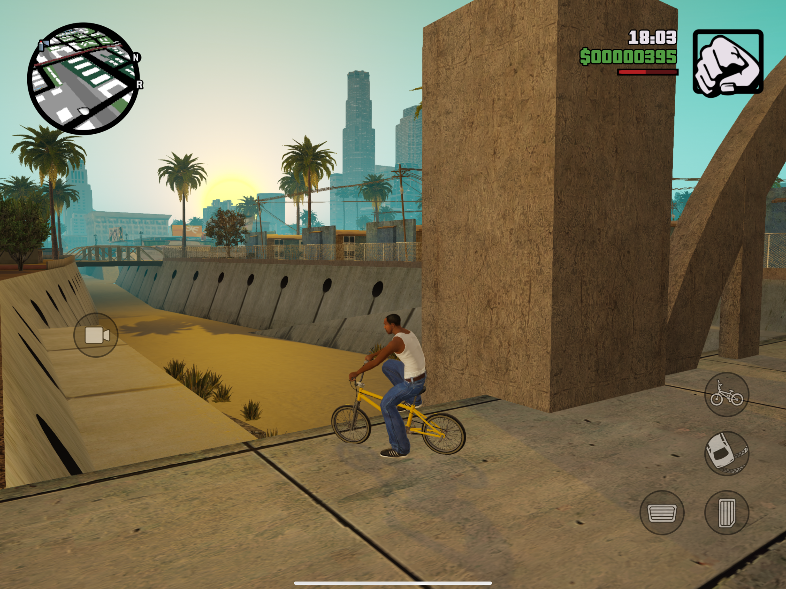 san andreas bicycle near canal