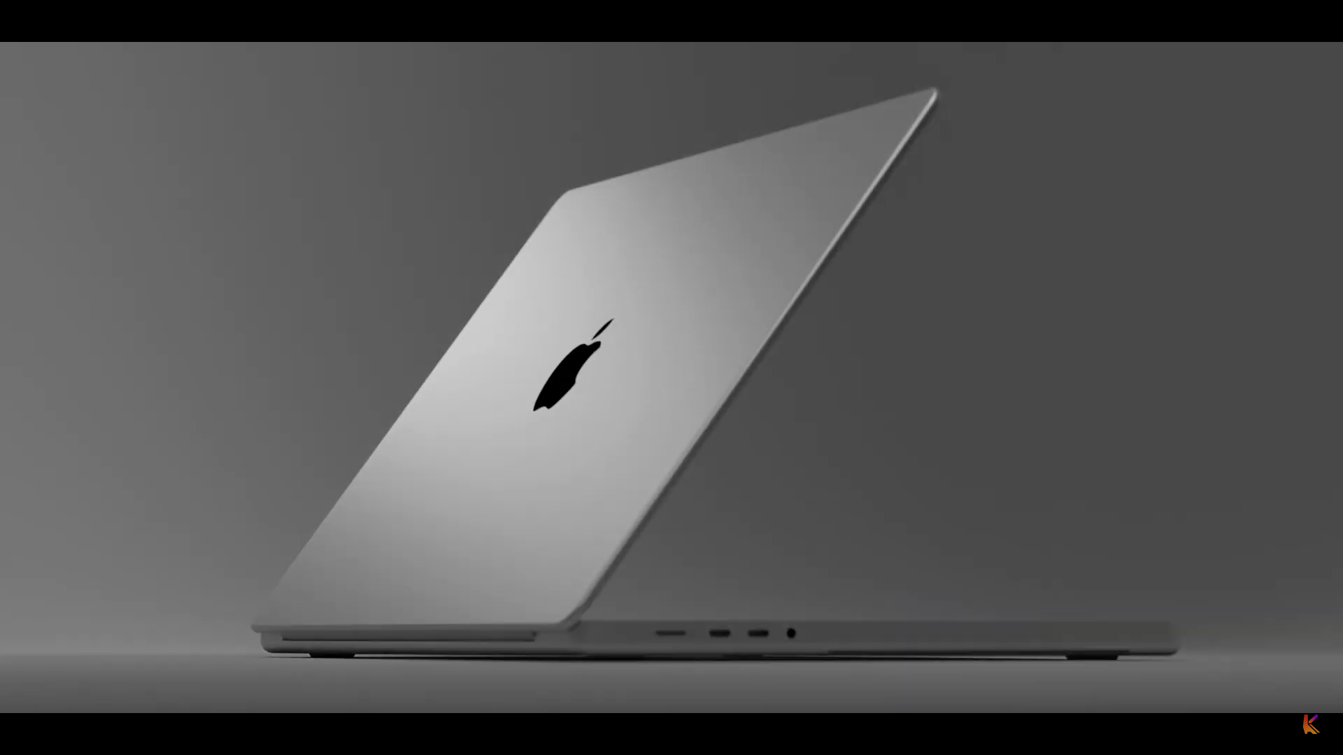 silver laptop side view