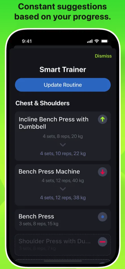 smart trainer app interface