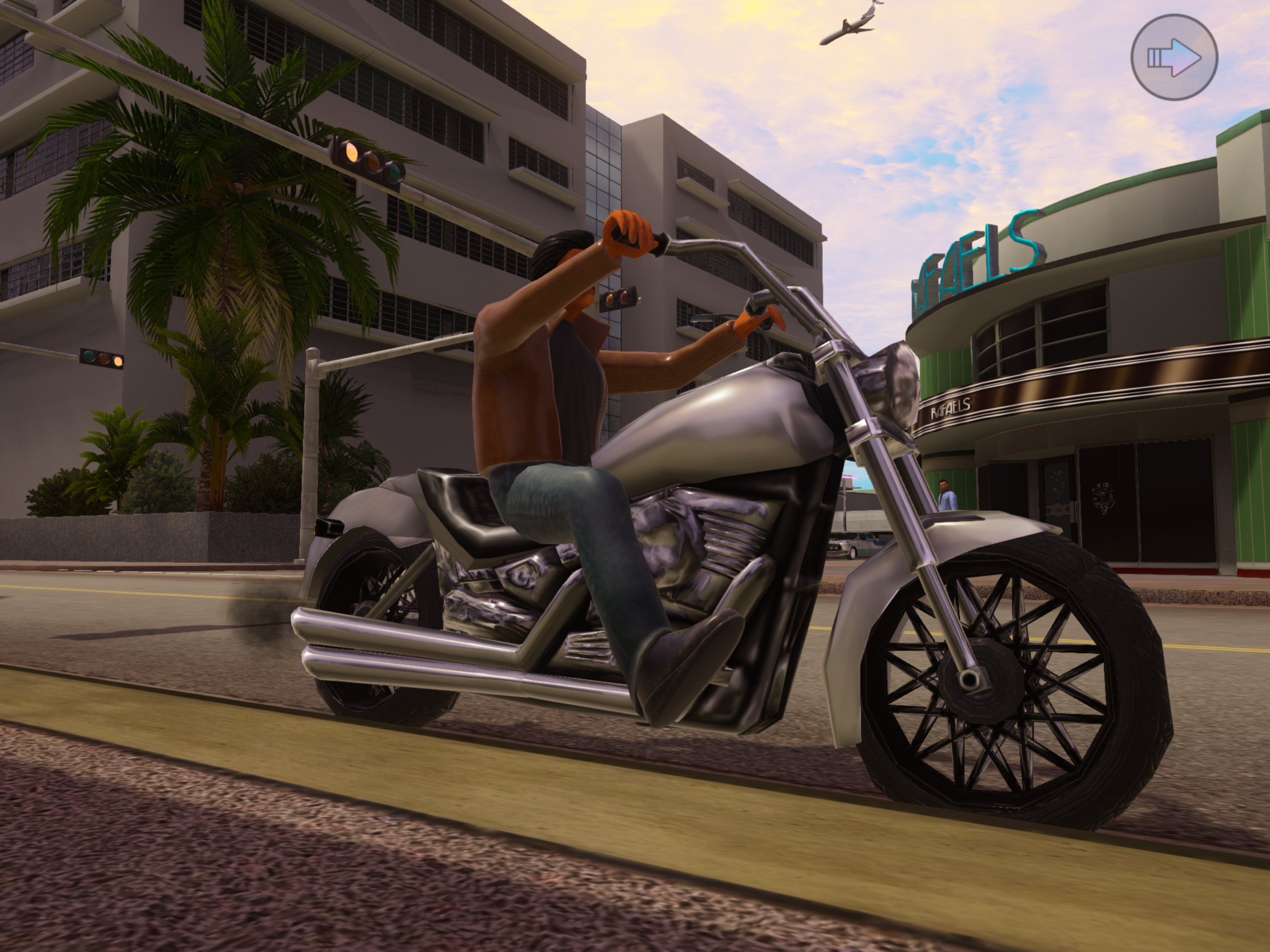 vice city character on motorcycle
