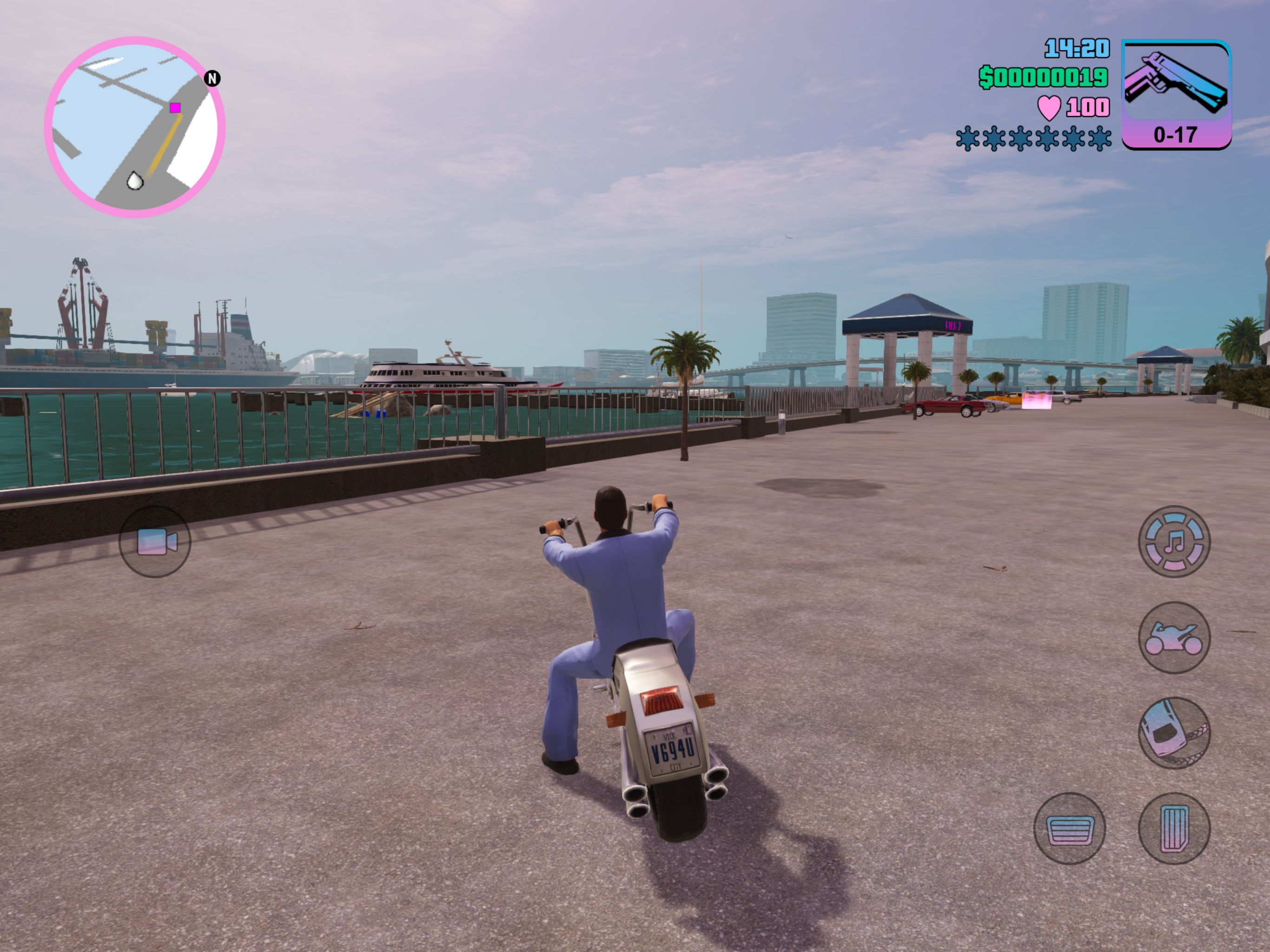 vice city character riding motorcycle