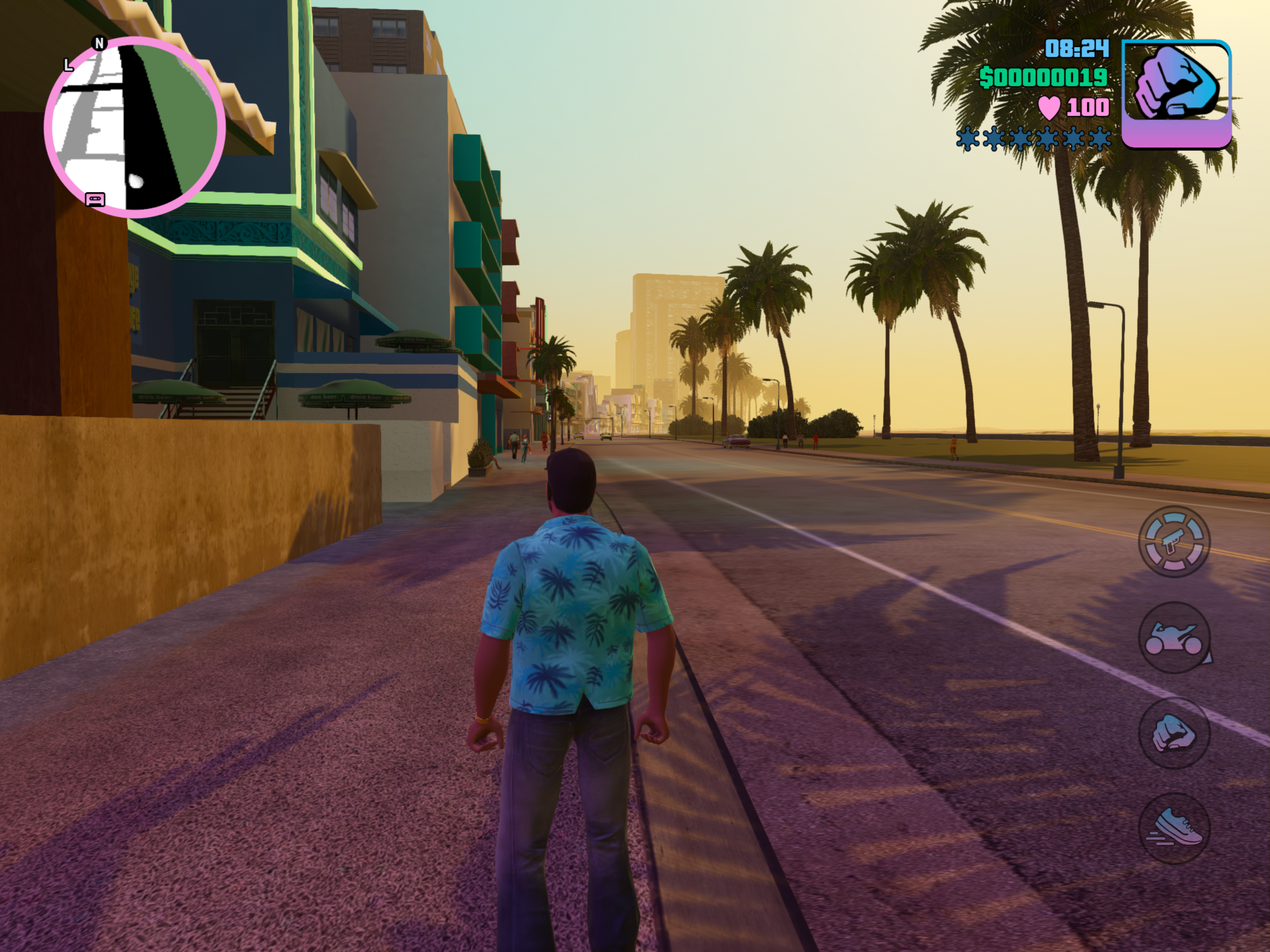 vice city character walking on street