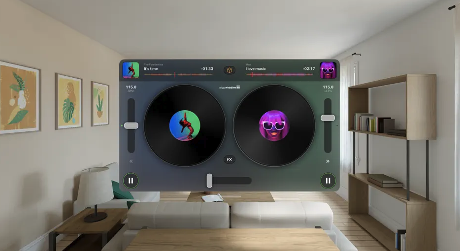 virtual dj mixing interface