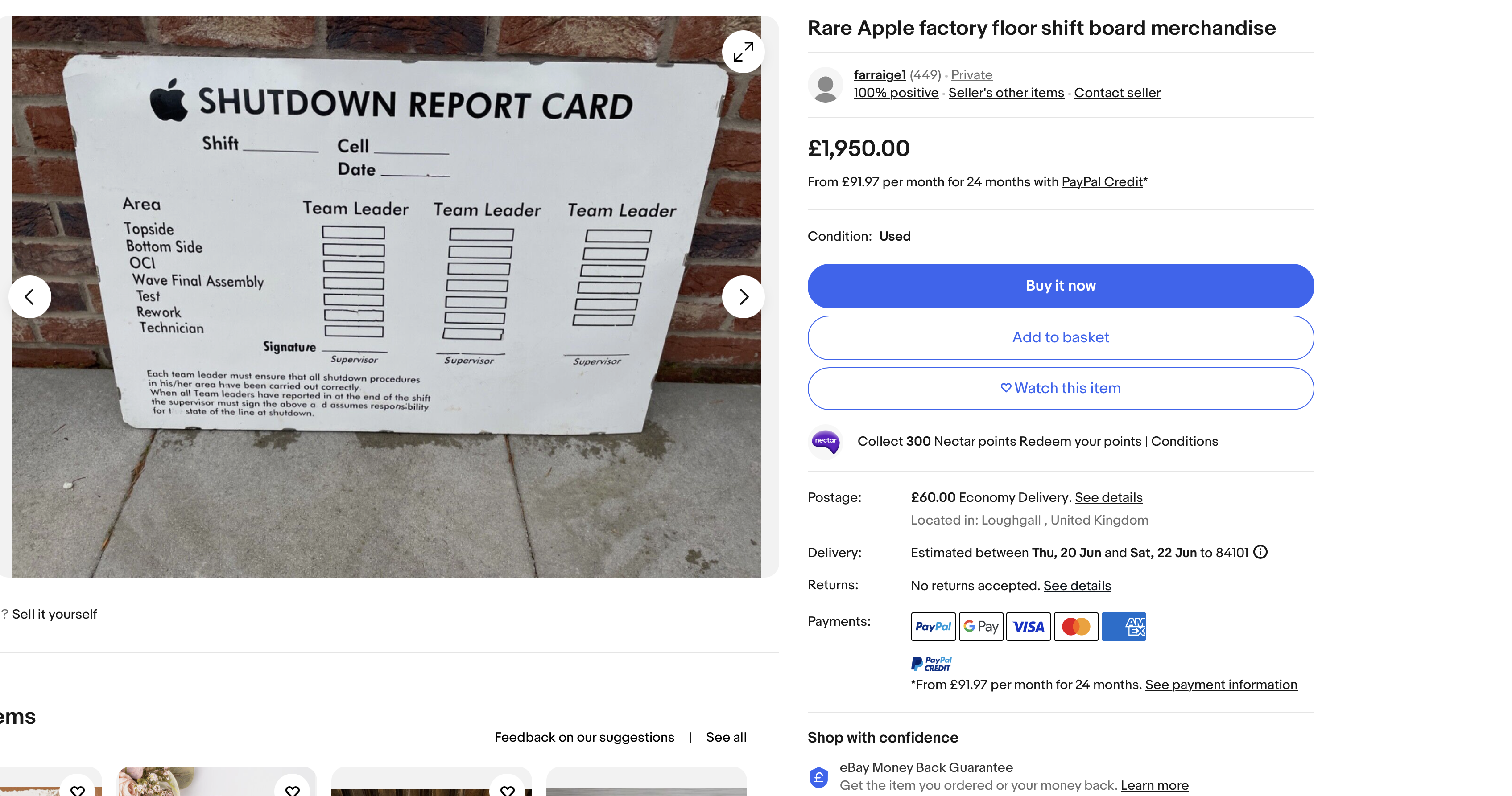 apple factory shift board