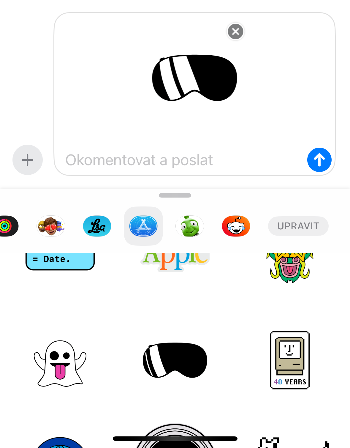 black and white goggles sticker selection